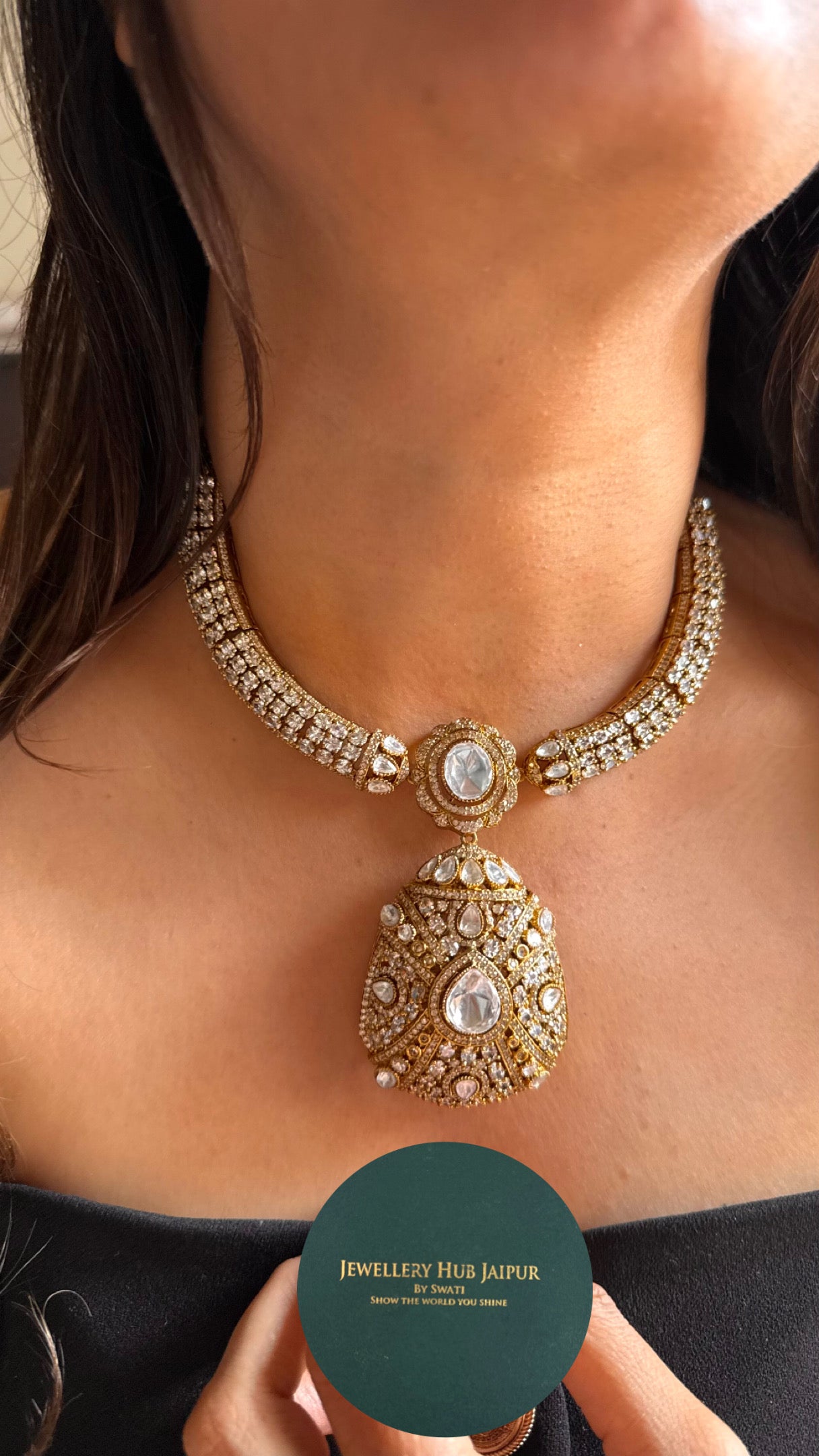 Designer cz diamond collar necklace Necklace
