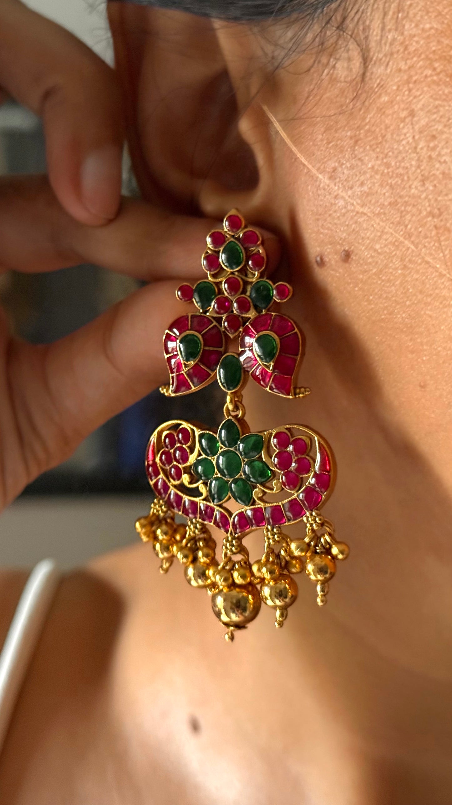 Real camp dual side wearable paachi Necklace