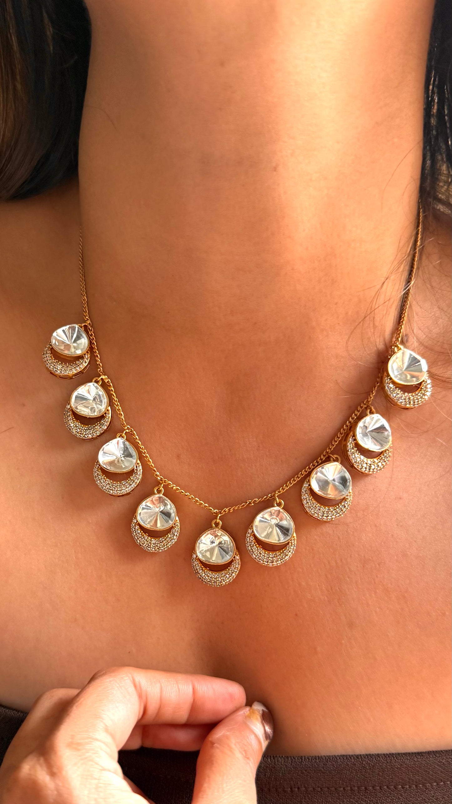 Moissanite uncut polki minimal set