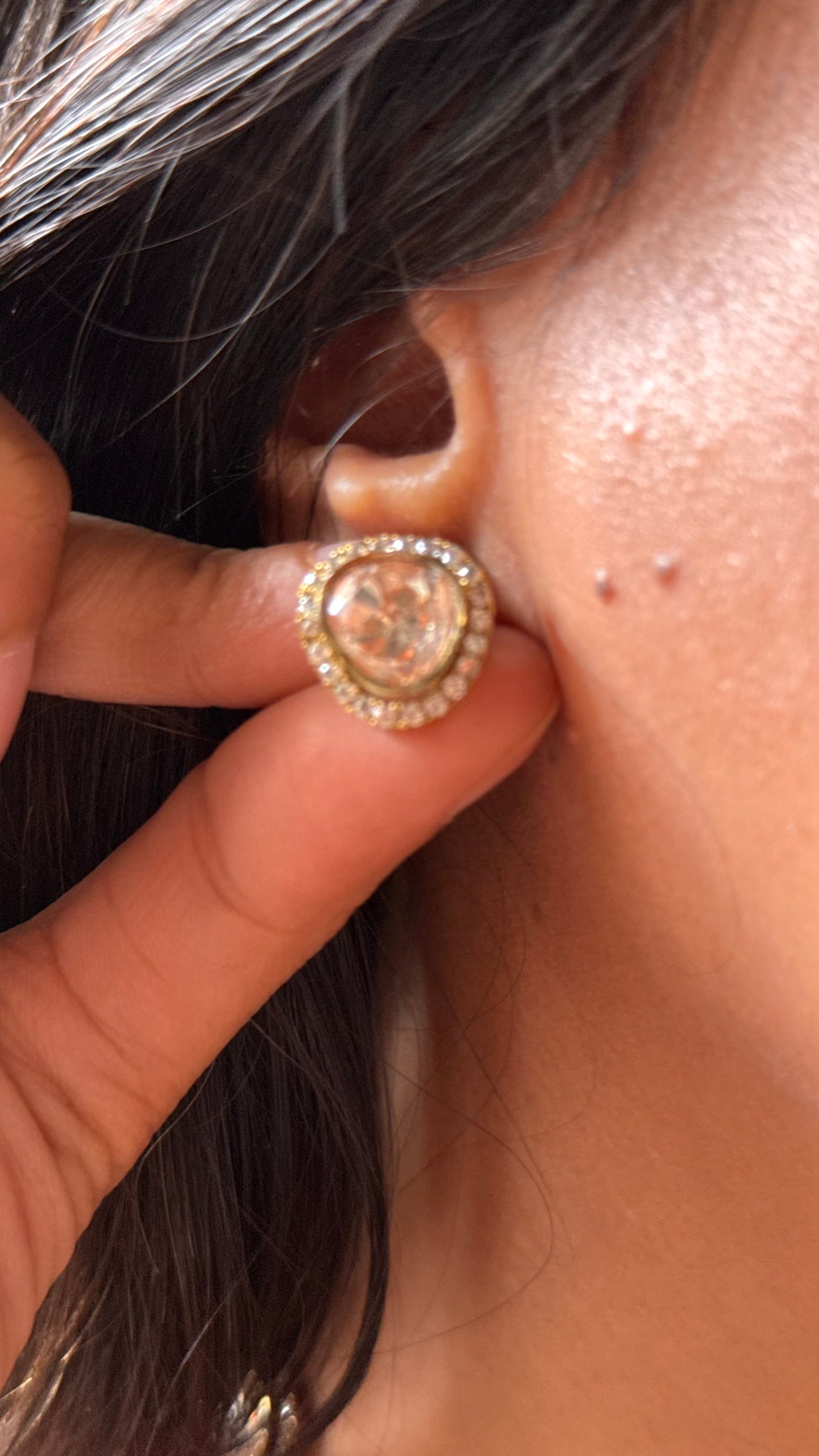 Uncut polki minimalist necklace