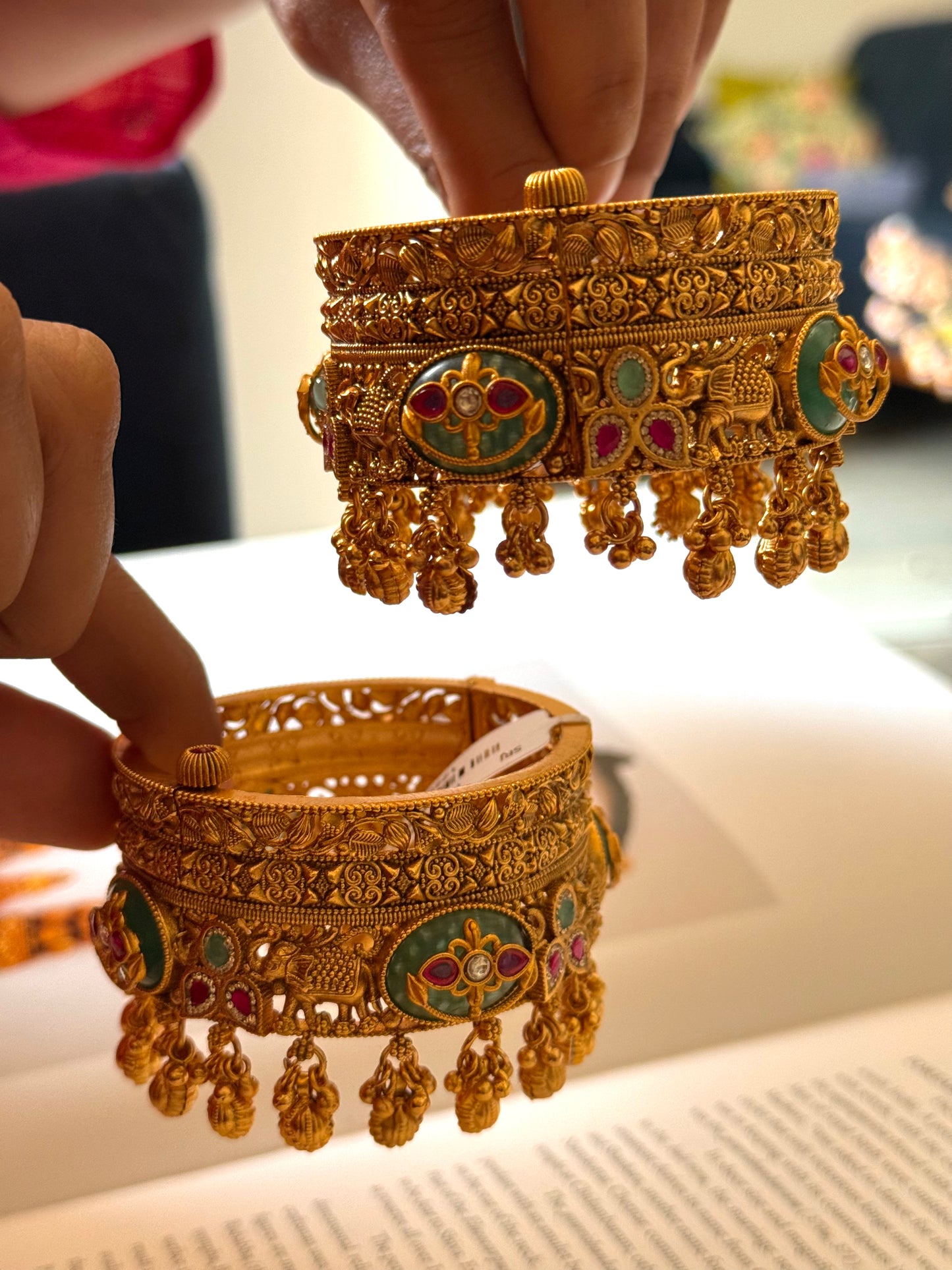 Mint rajwada Kada with ghungroo  bangles
