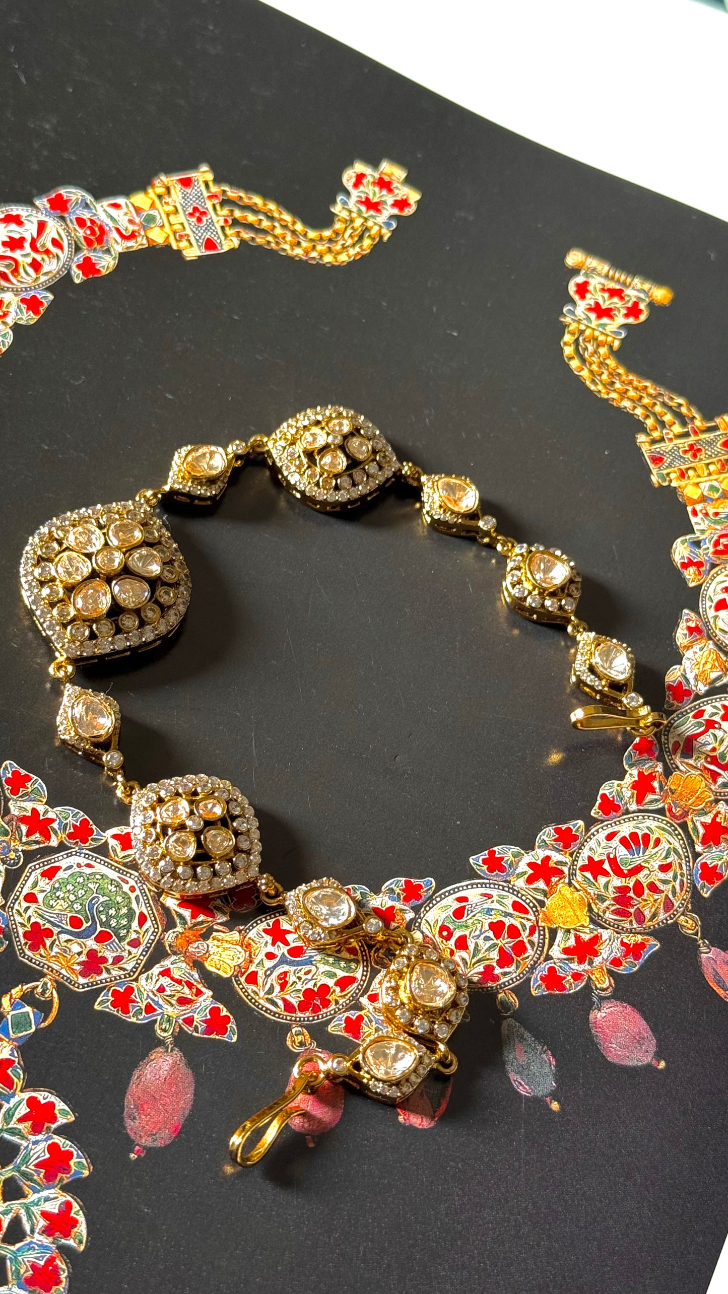 Real moissanite peeli polki victorian mathapatti