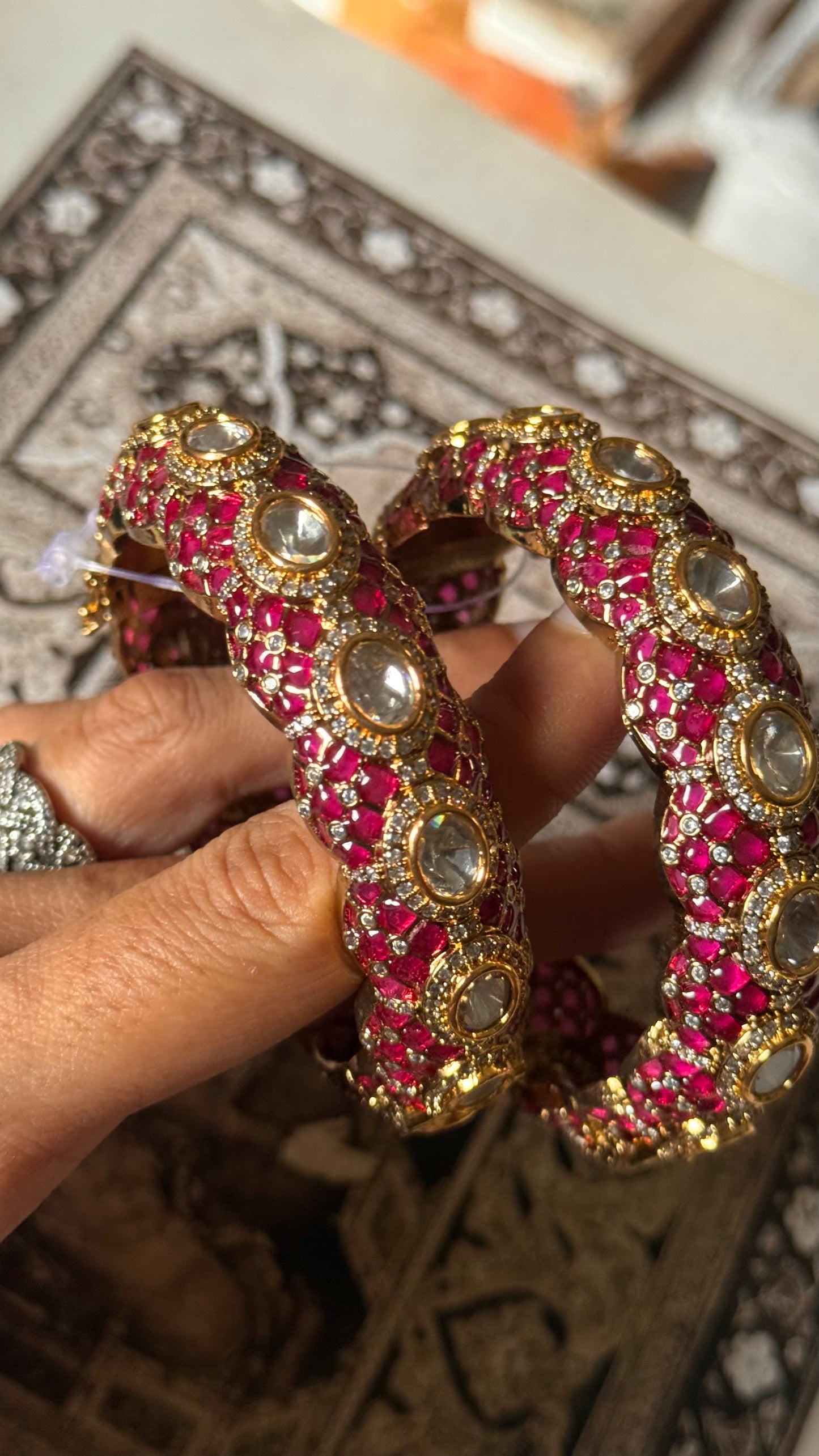 Rani pink katdana moissanite openable bangle