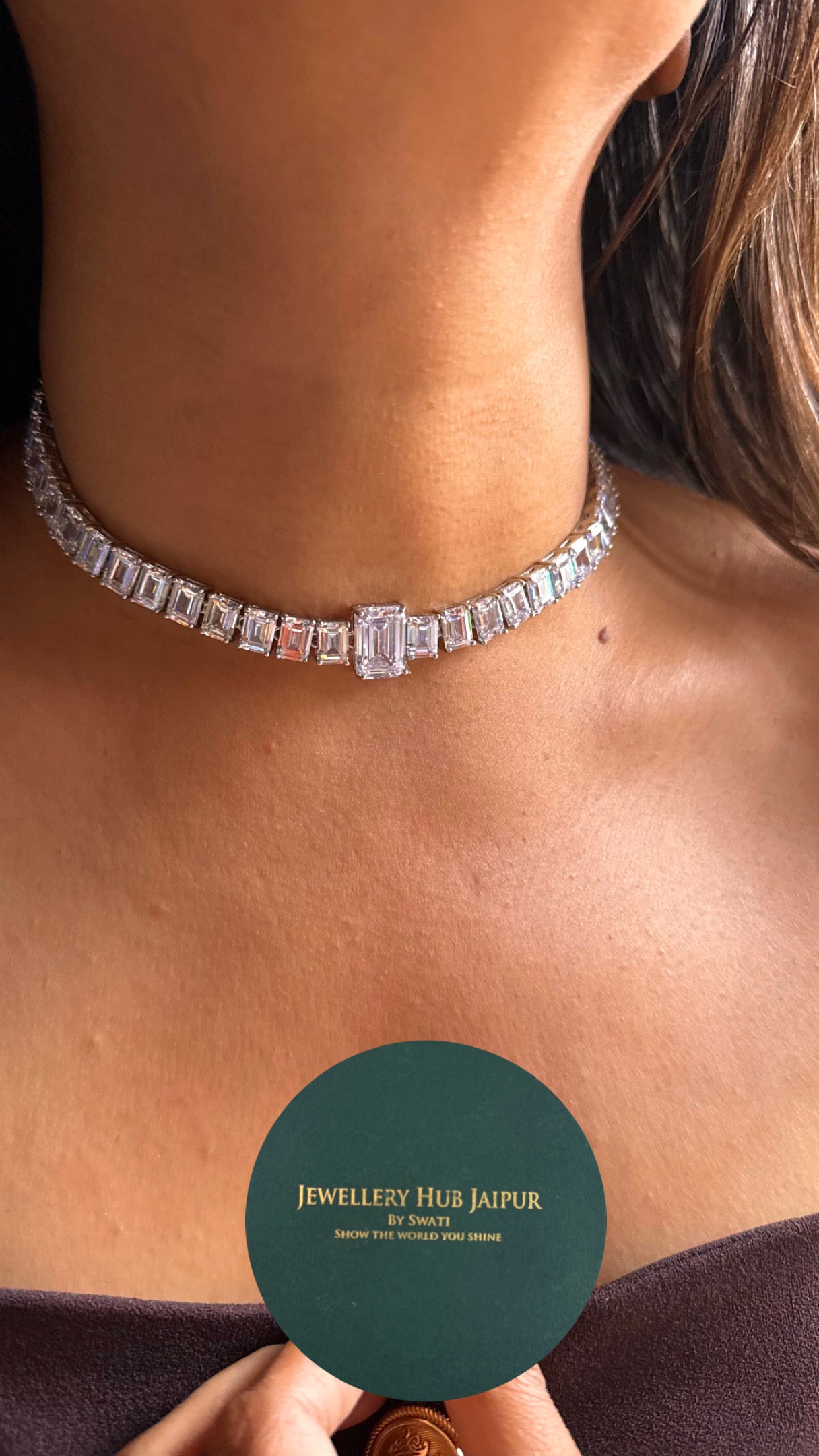 Cz diamond minimalist choker
