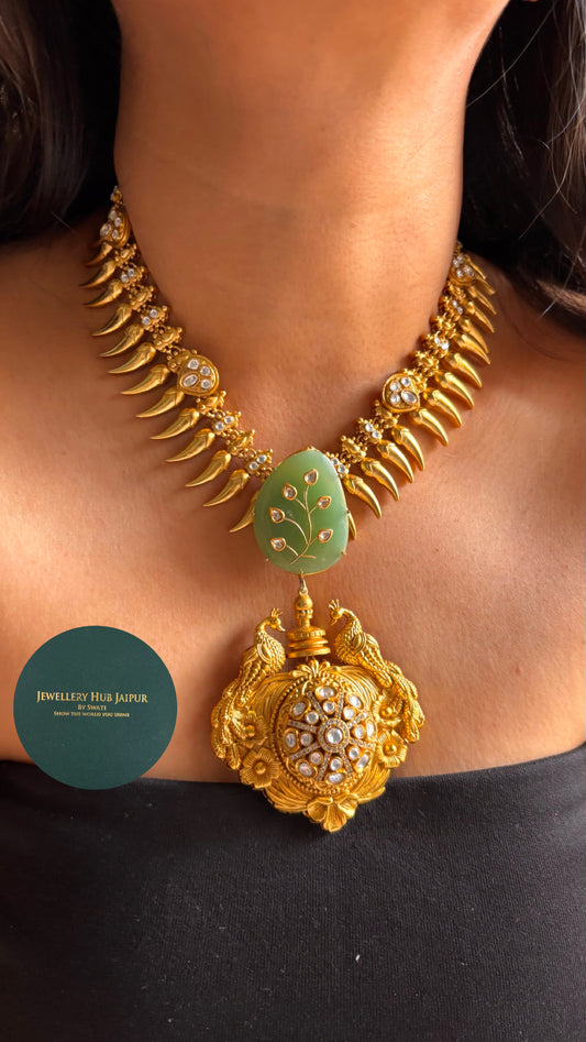 Amrapali inspired Mint swarna royal mayur Necklace