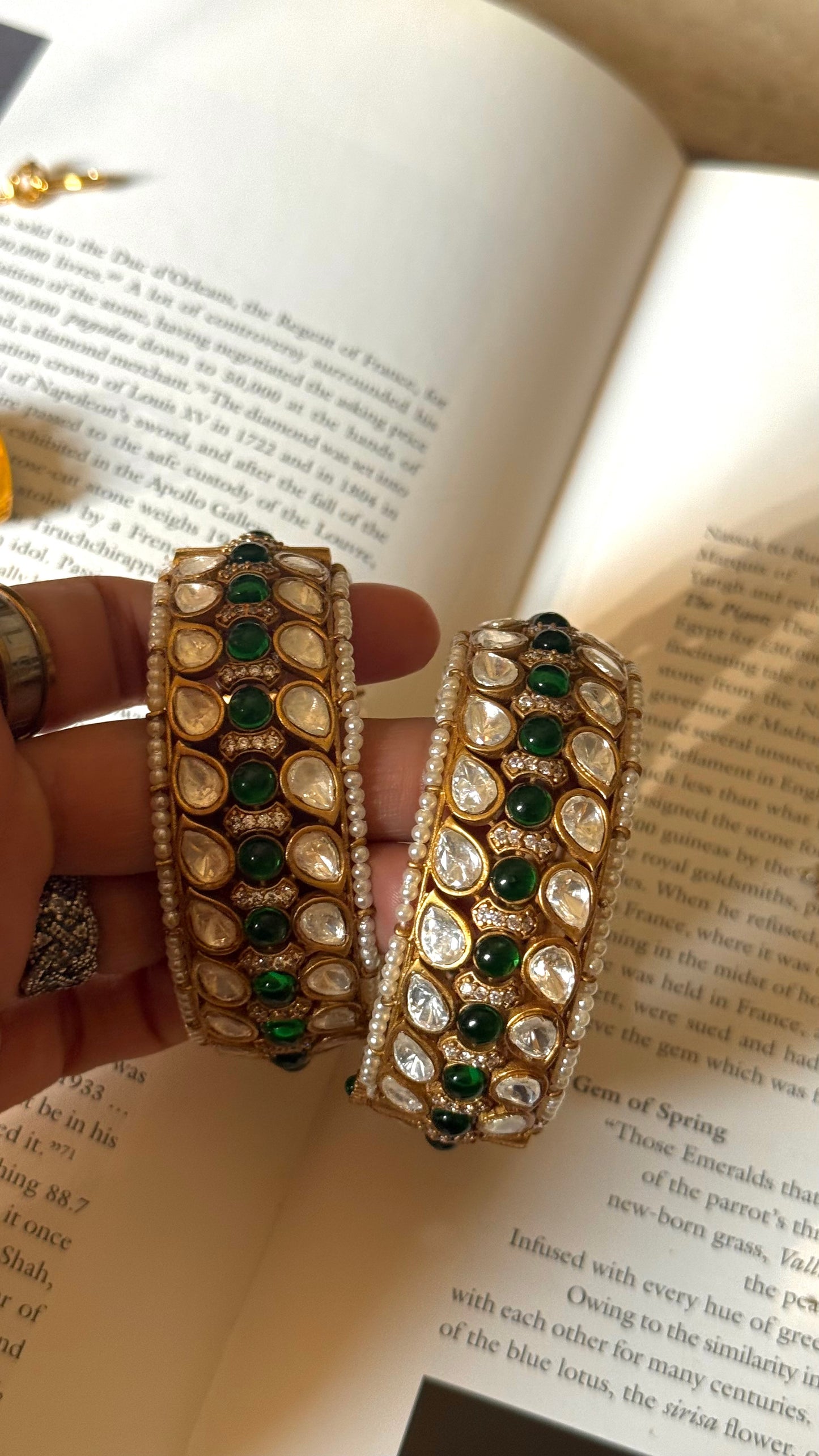 Emerald moissanite bangles