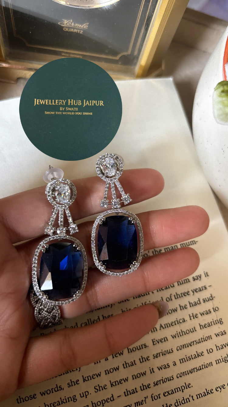 Sapphire diamond necklace set