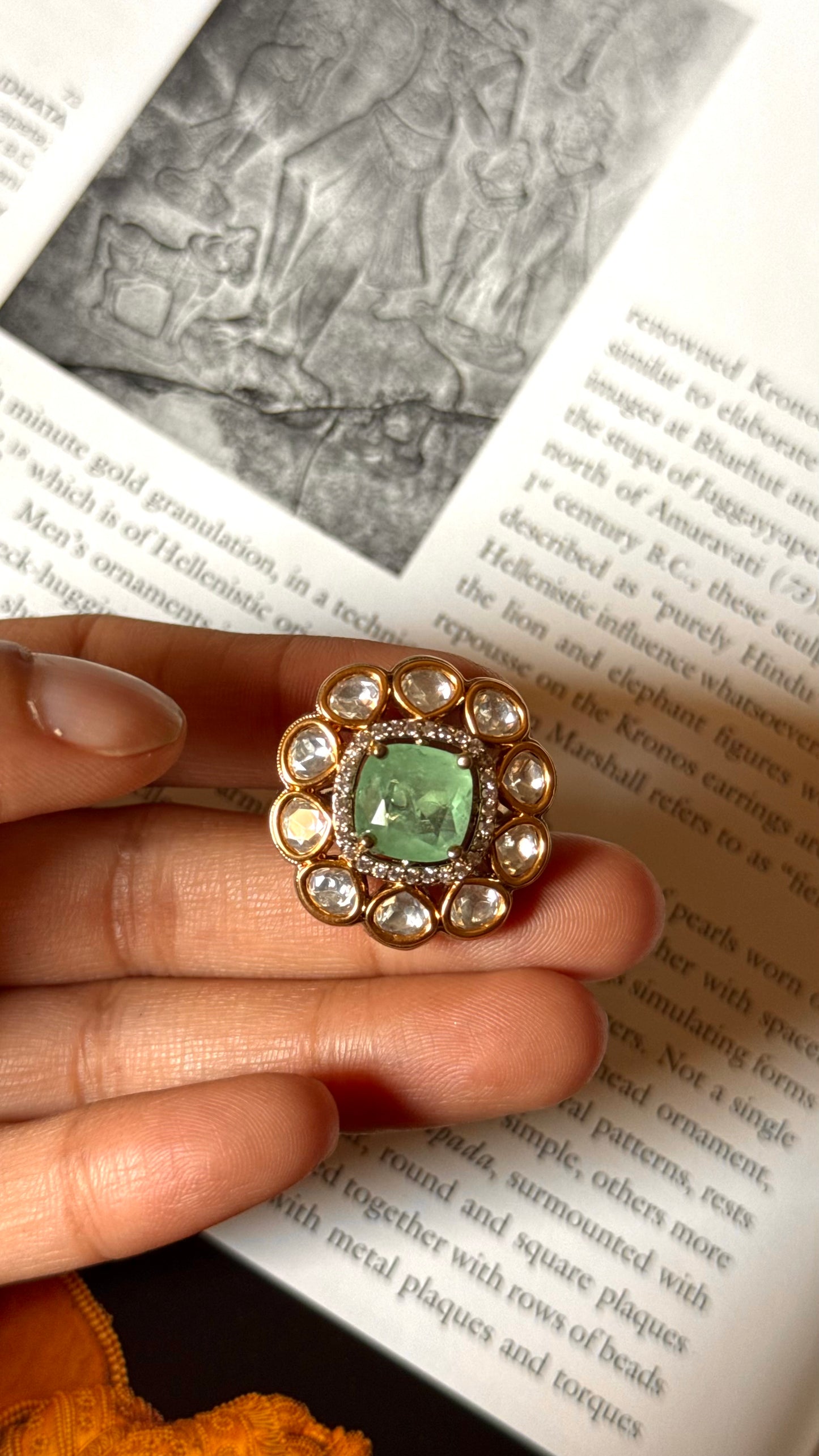 Mint doublet real moissanite Ring