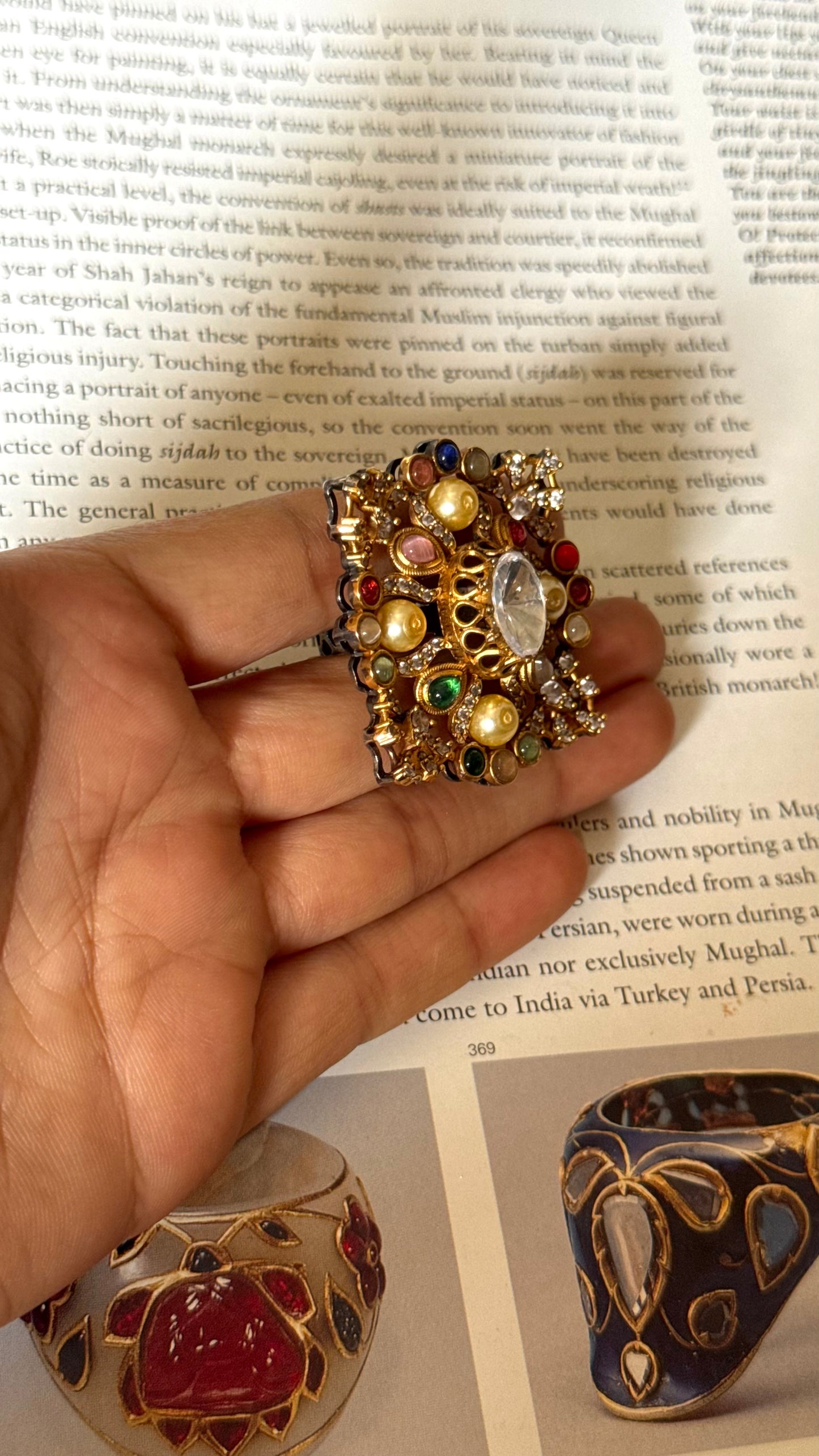 Sabyasachi inspired square shape adjustable ring