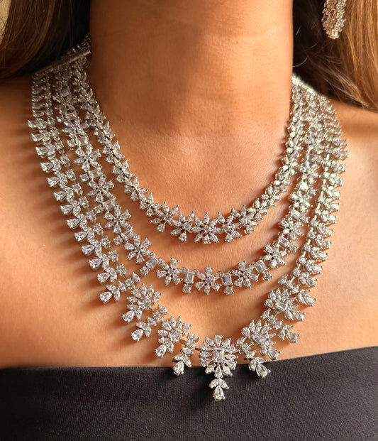 7 in 1 cz cocktail necklace set