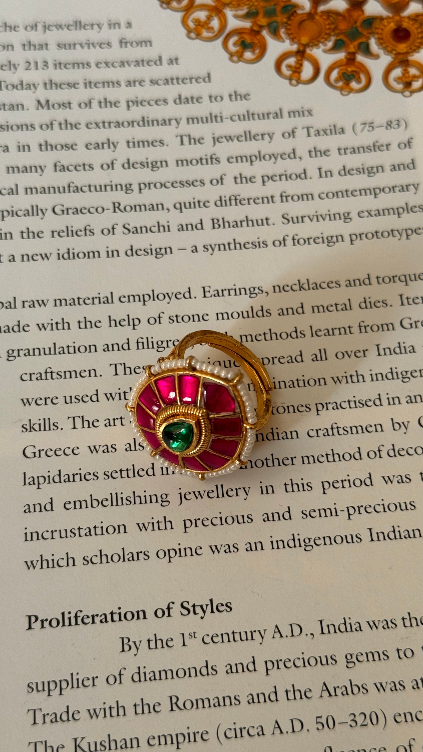 Ruby & emerald paachi kundan heritage ring