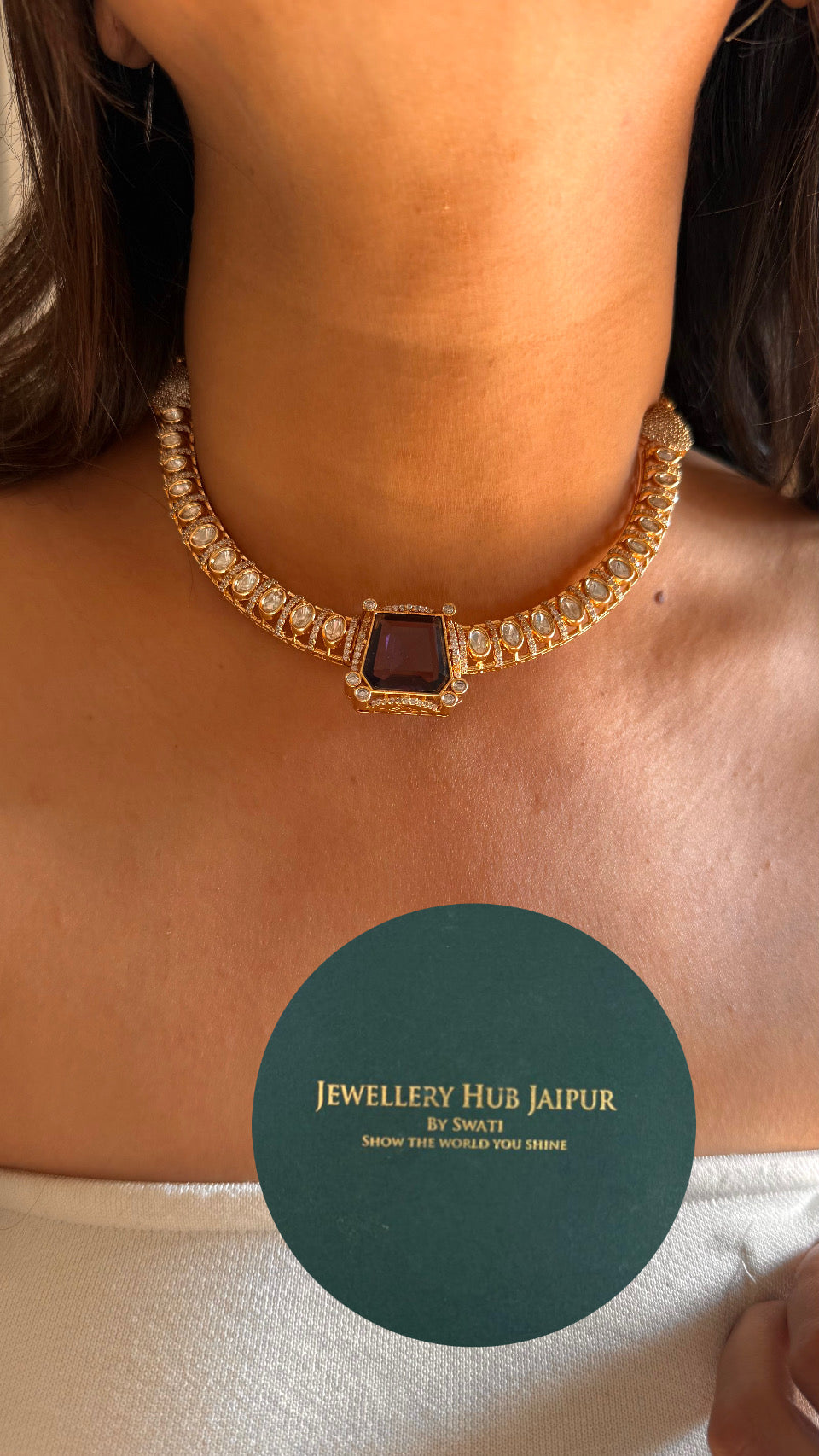 Tanzanite gold necklace