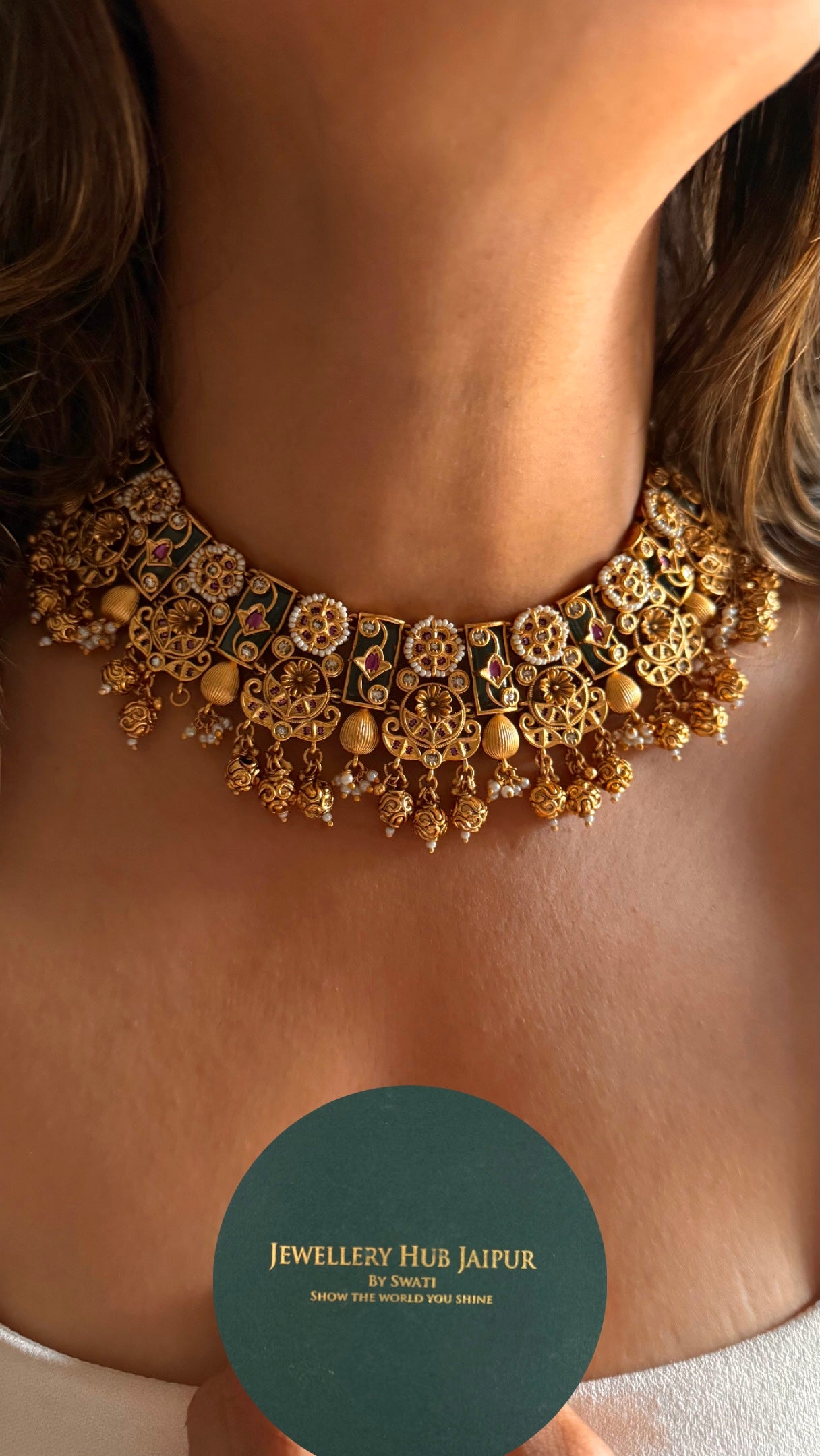 Heritage floral nakashi rajwada gold Necklace