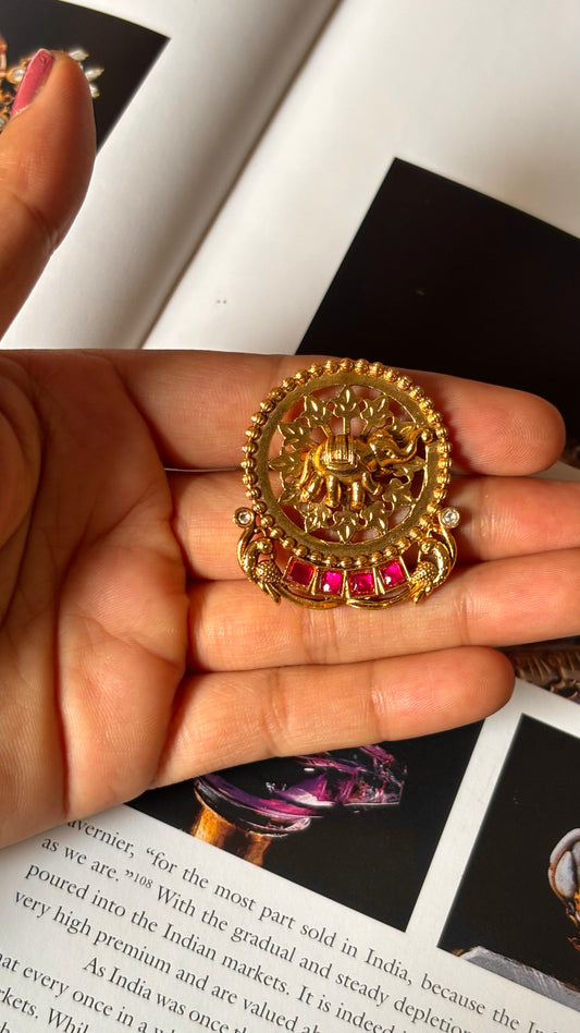 Rani pink gaj heritage ring