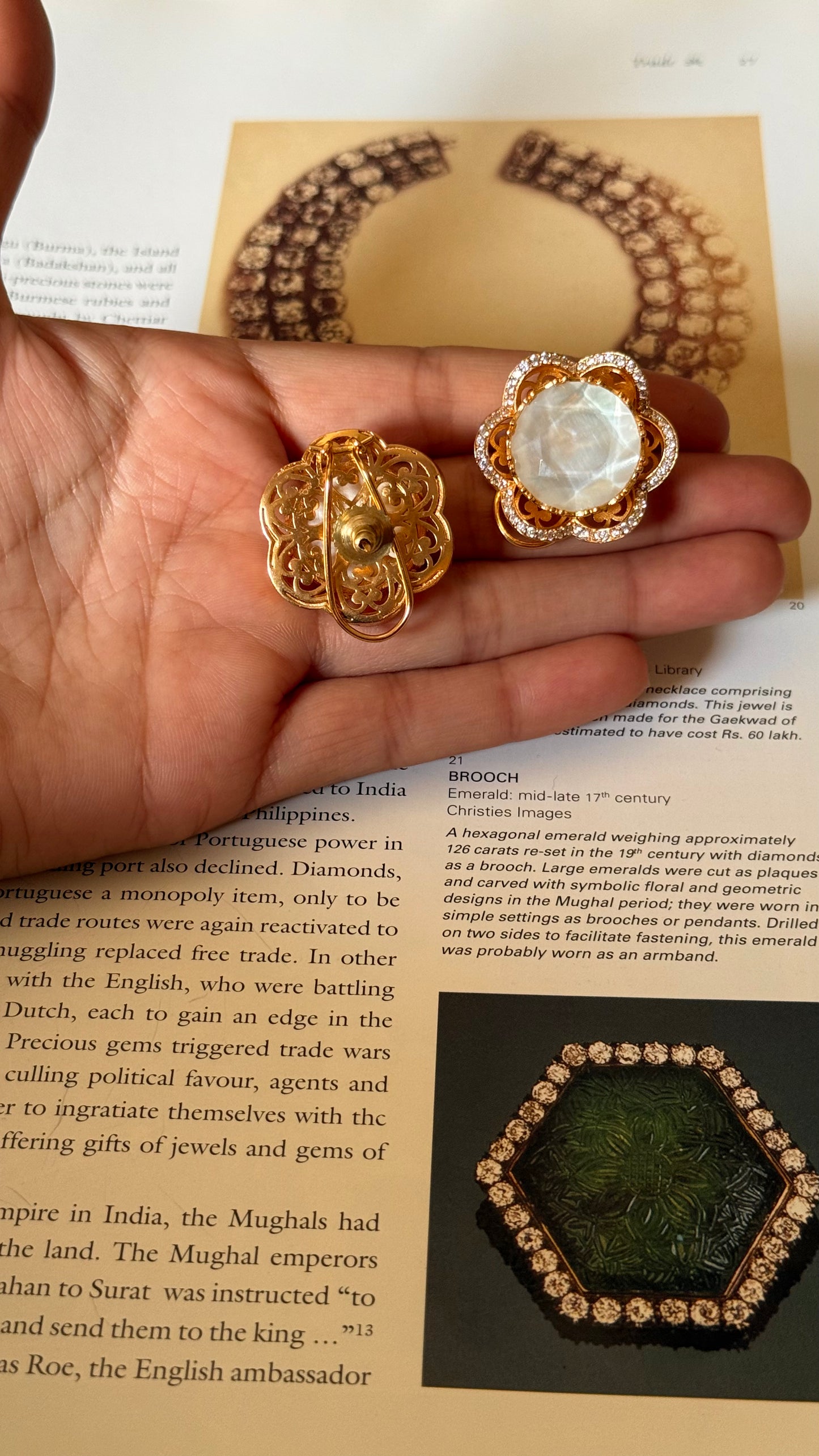 Mother of pearl floral studs