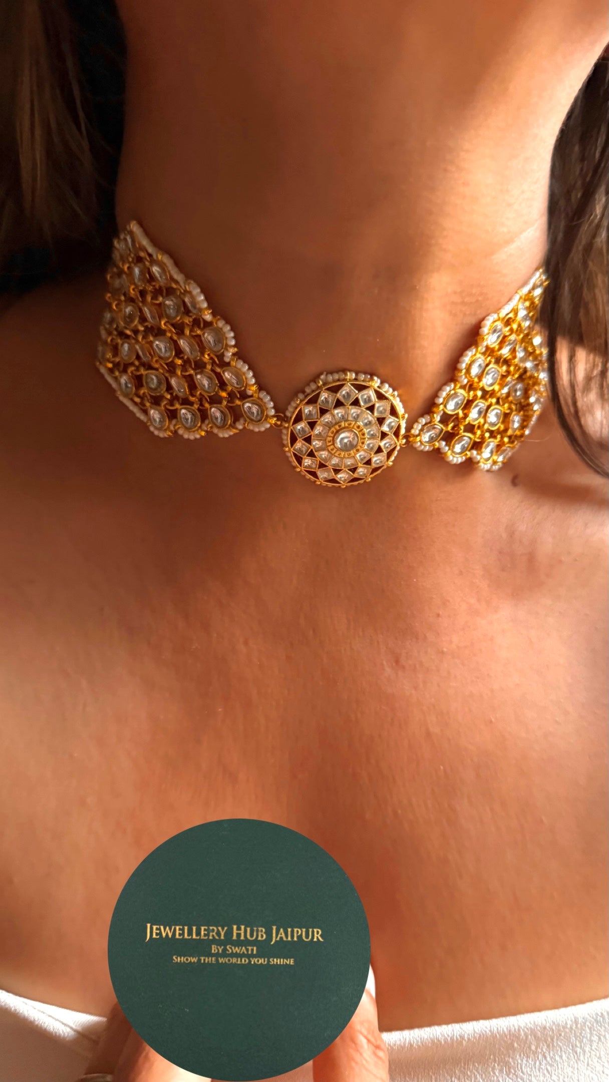 Floral real moissanite designer Necklace
