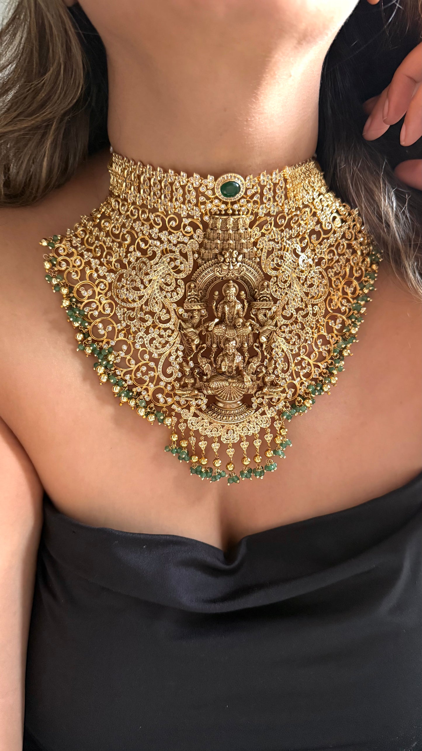 Goddess Laxmi Inspired real gold polki choker