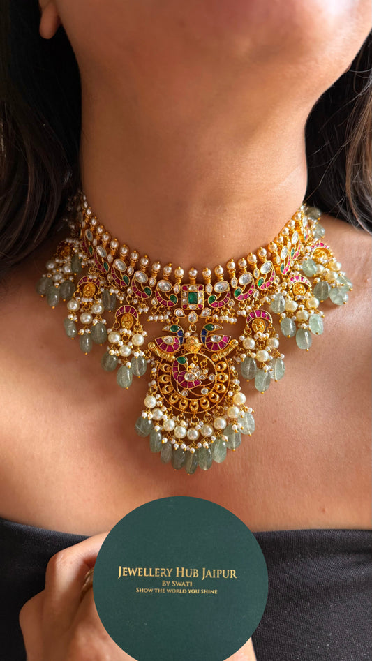 Heritage paachi kundan swarn Necklace