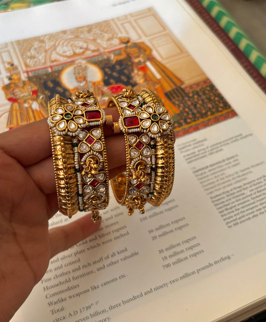 Rajwadi heritage ruby bangles