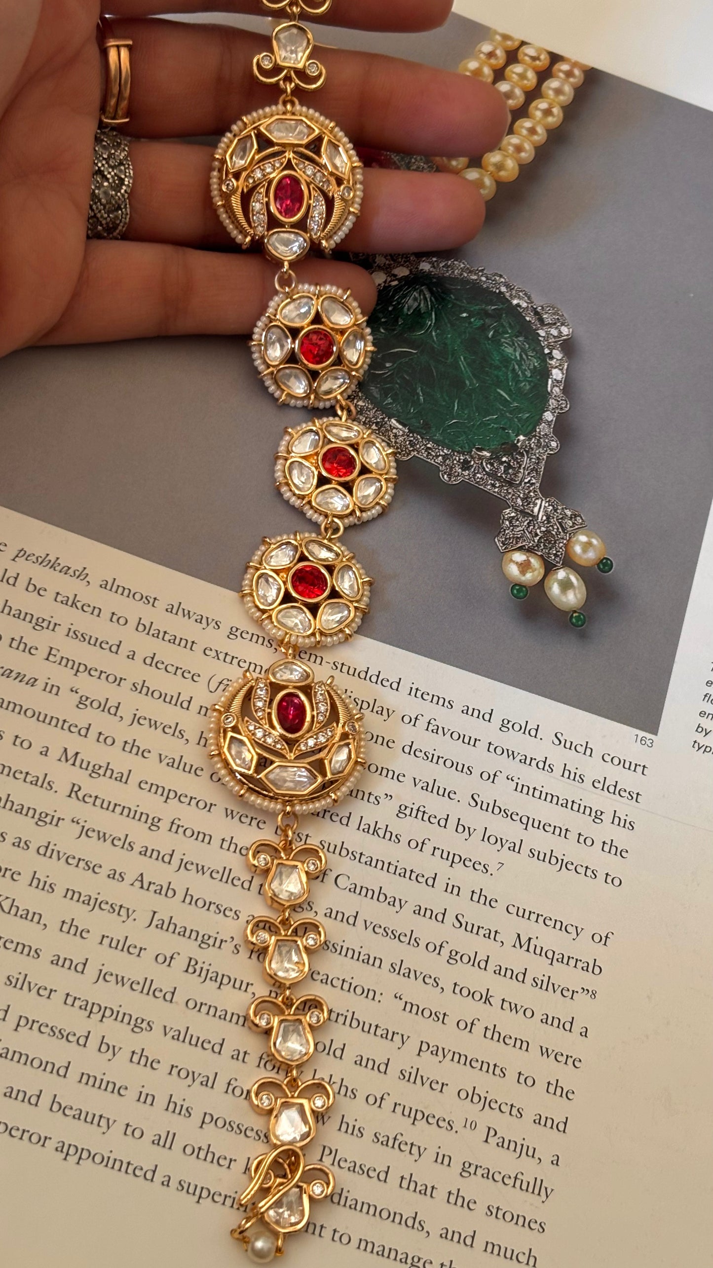 Real moissanite ruby floral pattern Mathapati