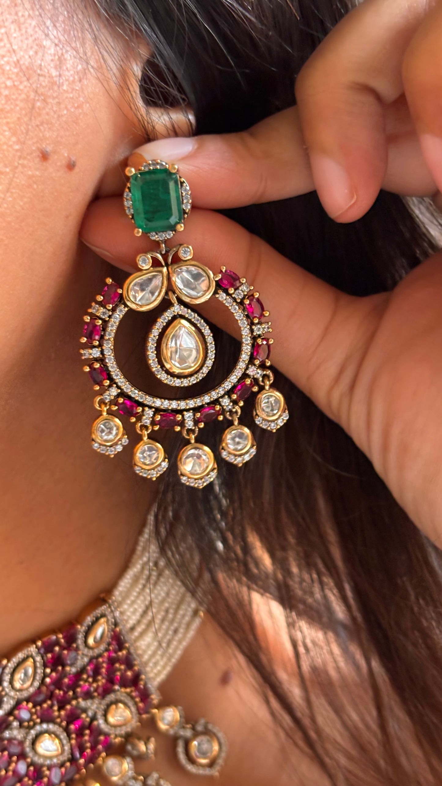 Rani pink takkar work choker