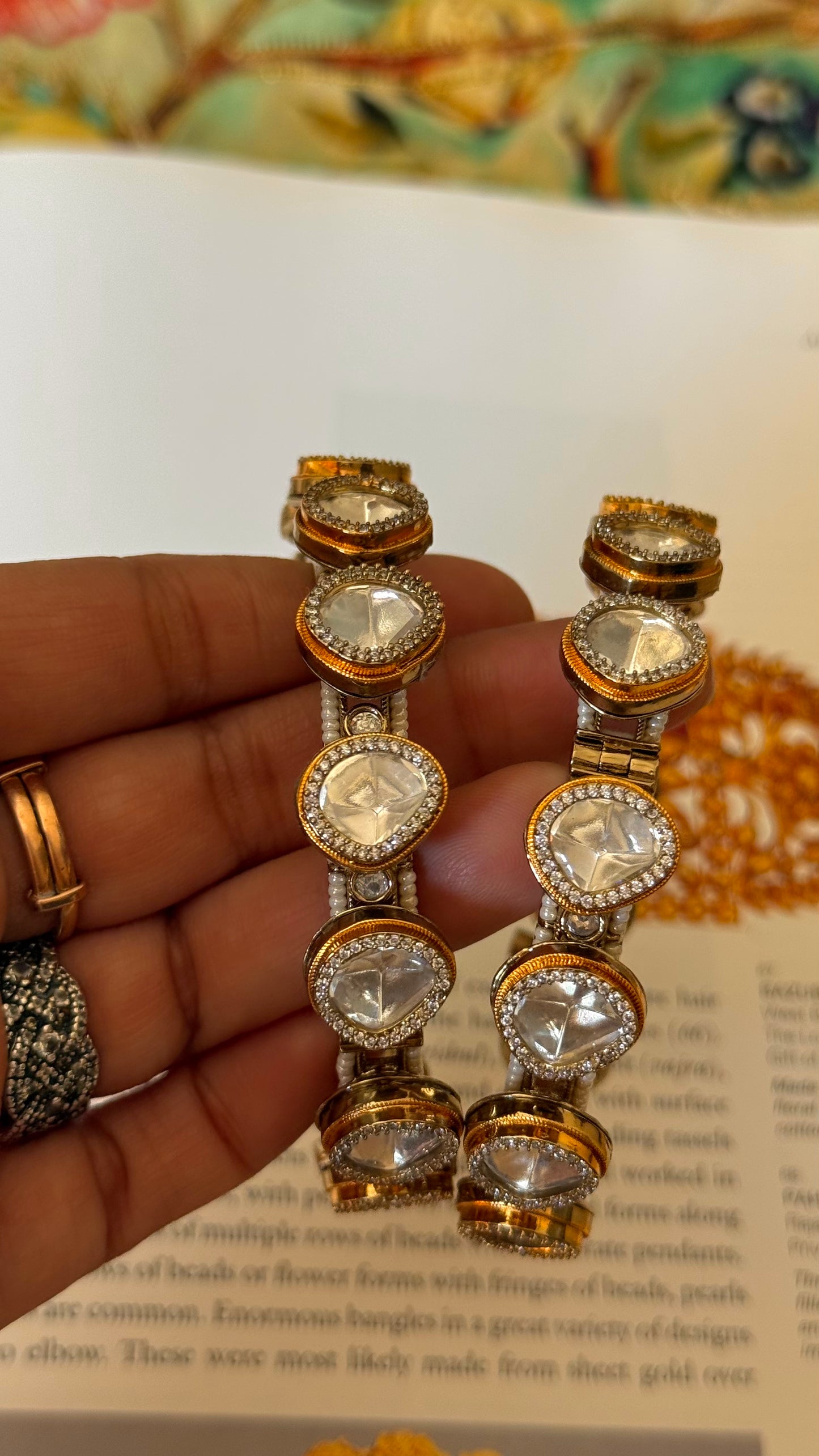 Uncut victorian polki bangdi bangles