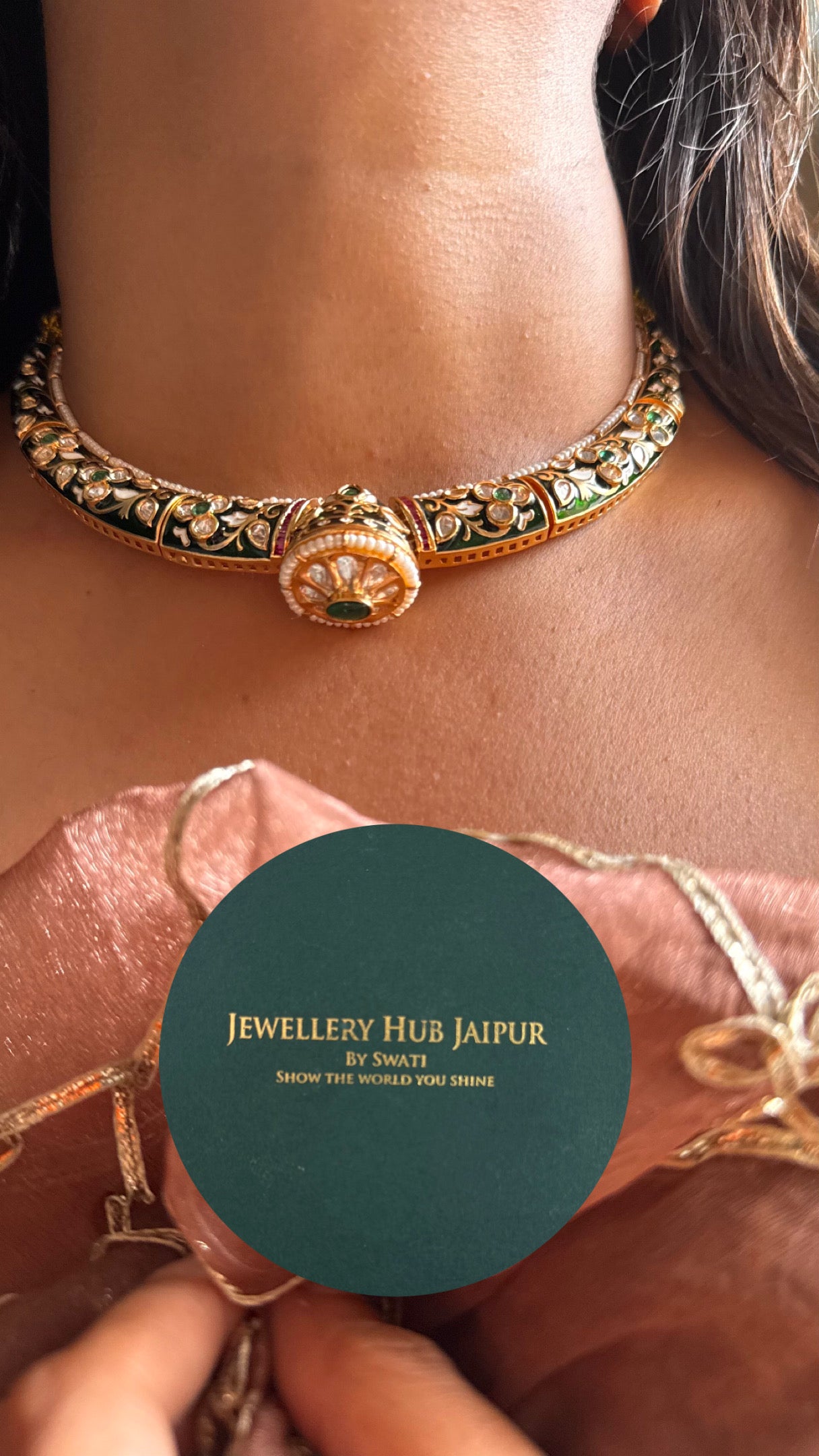 Emerald & ruby with Meenakari haslii