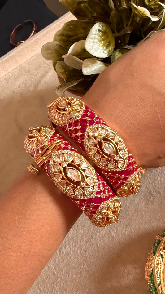 Rani pink katdana moissanite openable bangle