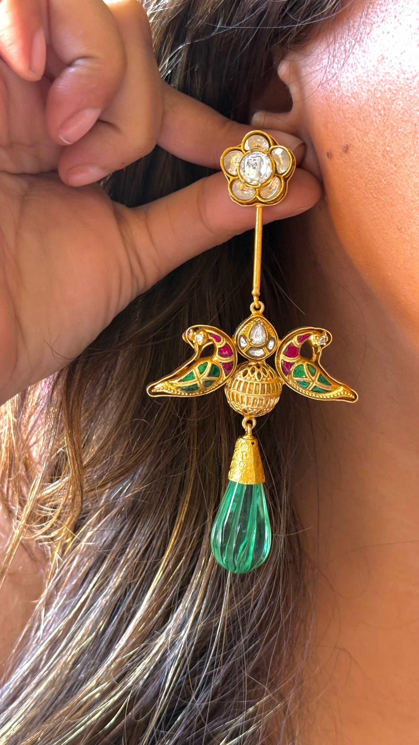 Emerald Drop Amrapali danglers