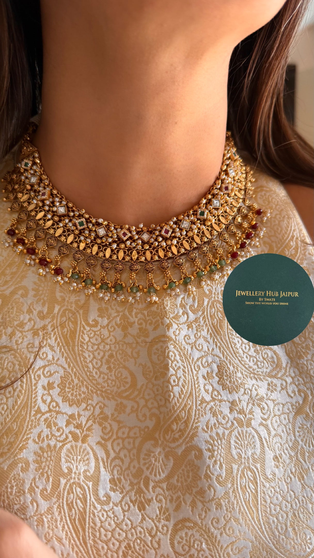 Ruby & emerald heritage necklace