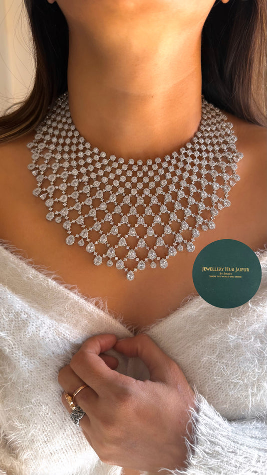 CZ Diamond statement necklace