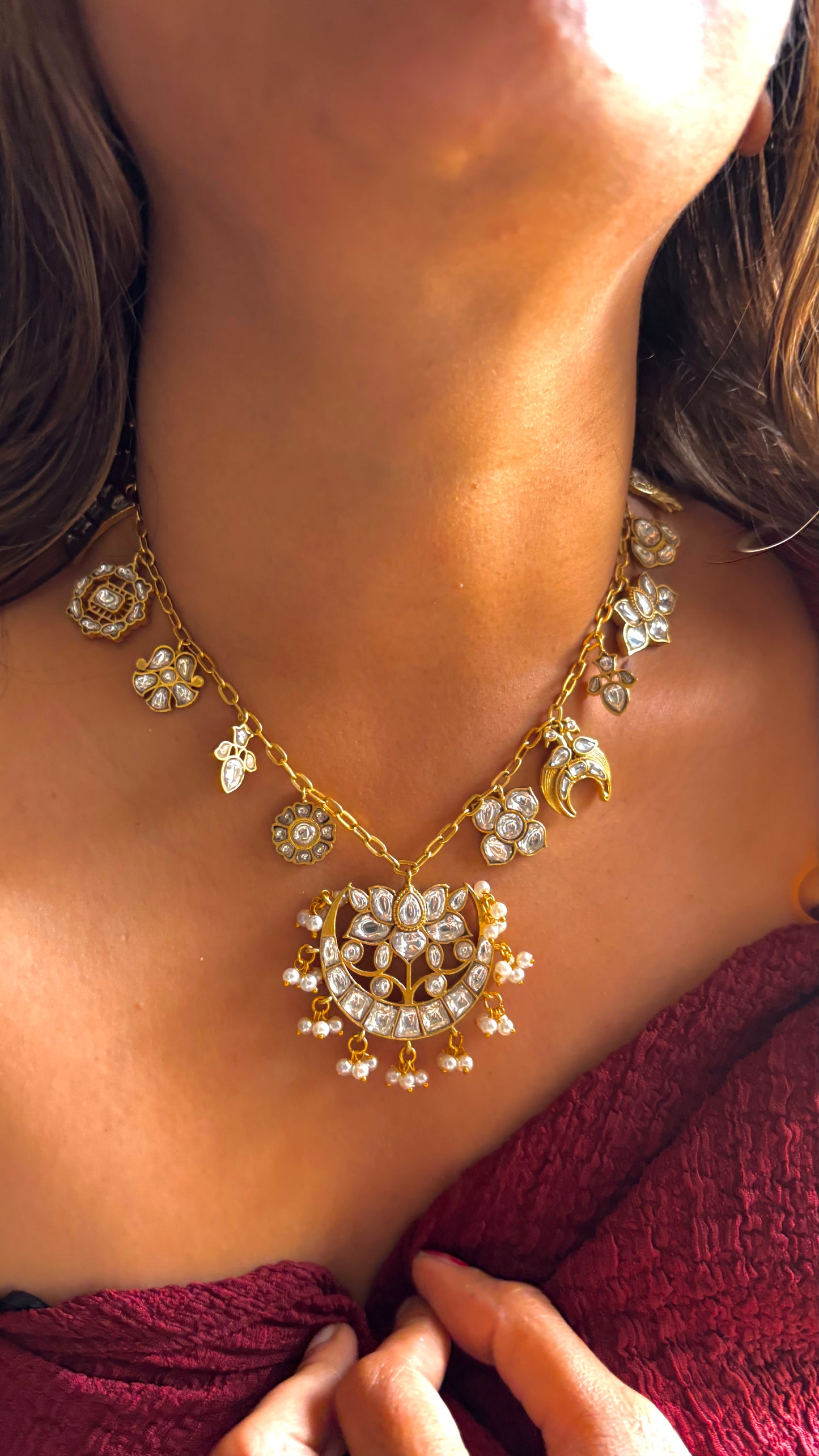 Pavani Paachi kundan necklace with motifs