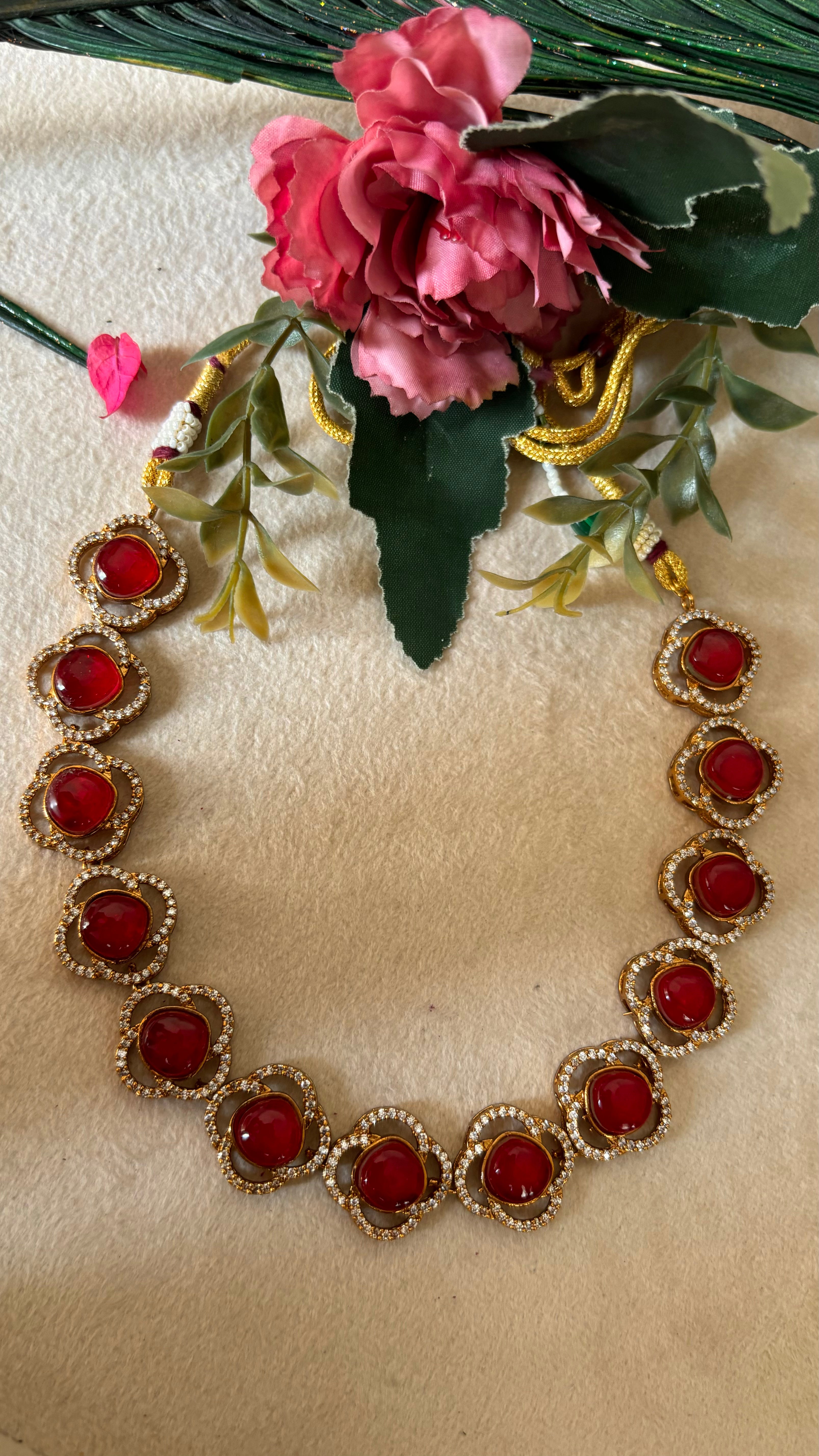 Ruby minimalist collar necklace