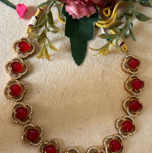 Ruby minimalist collar necklace