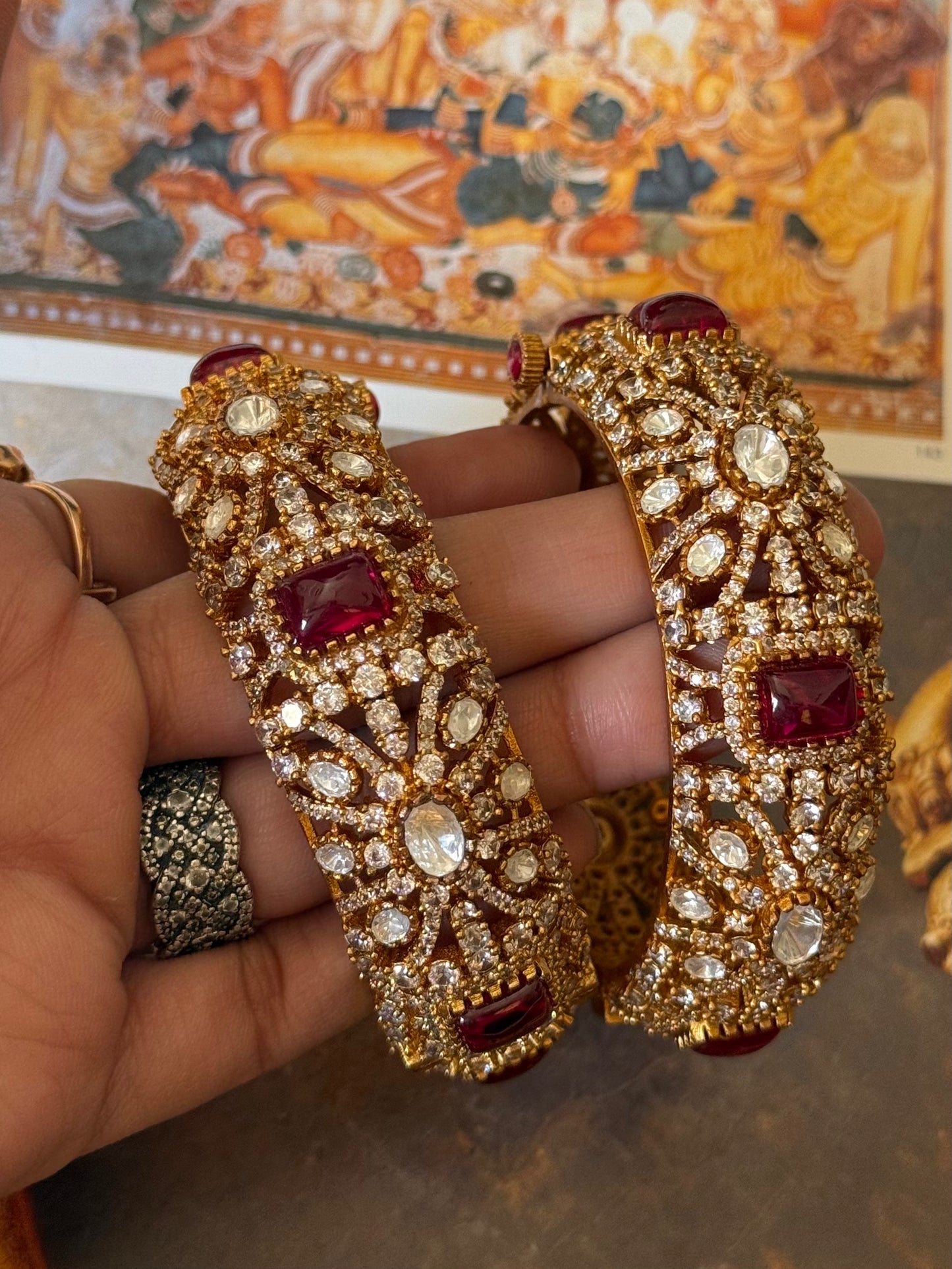 Ruby  moissanite bangles