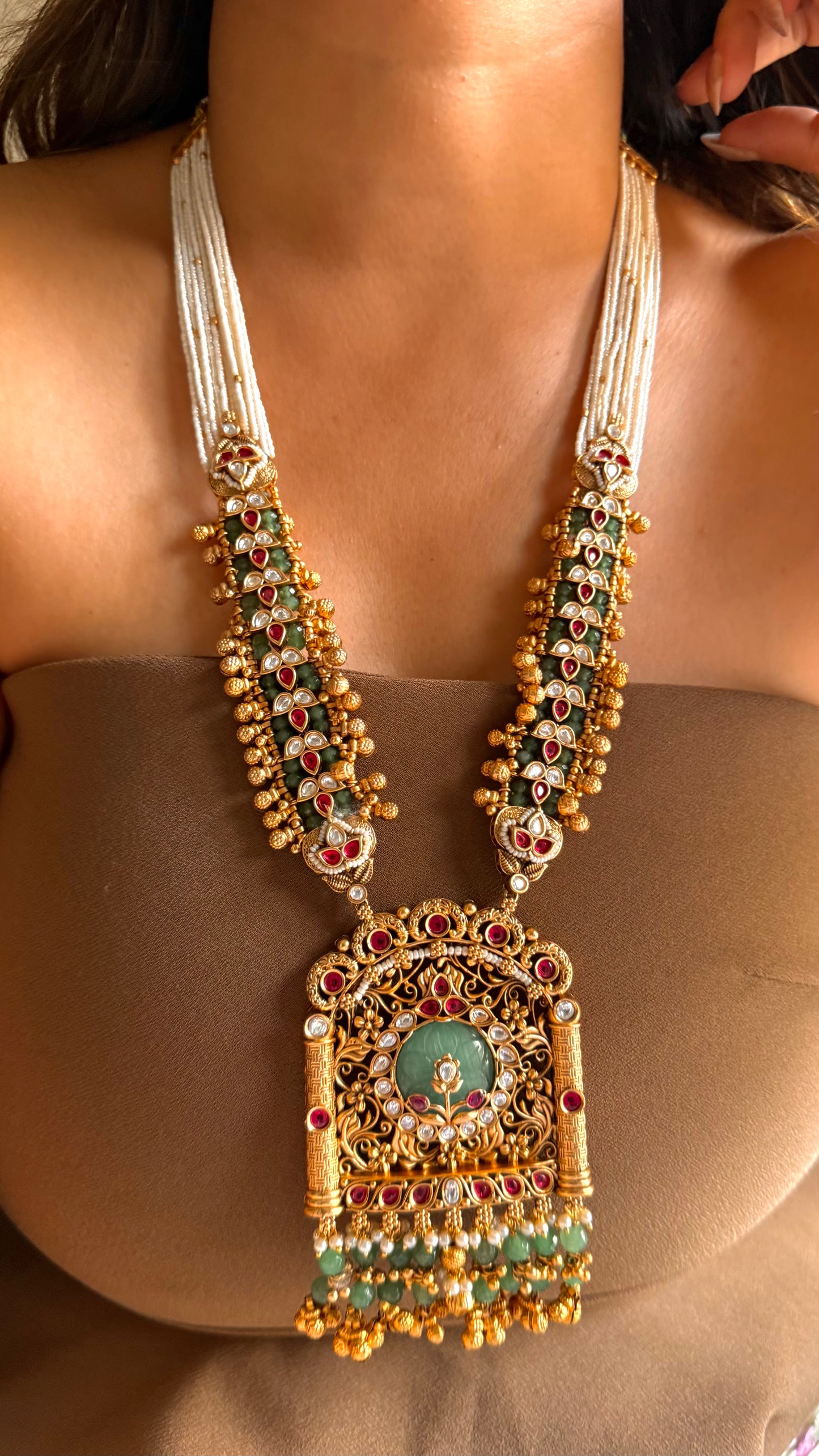 Mint & rani pink rajwada long set
