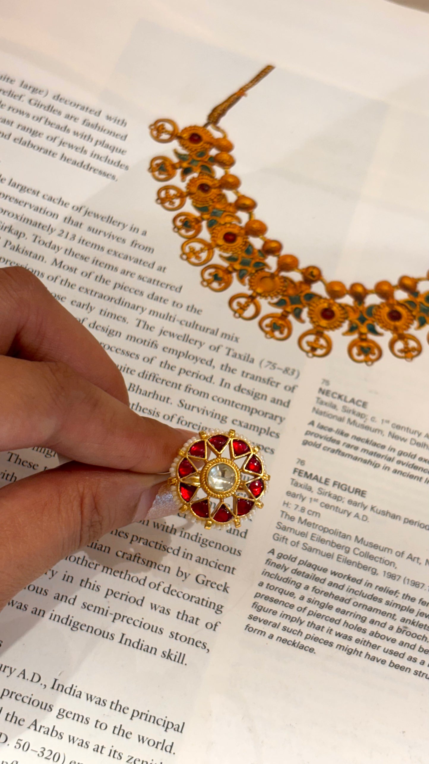 Ruby floral Paachi Kundan Ring