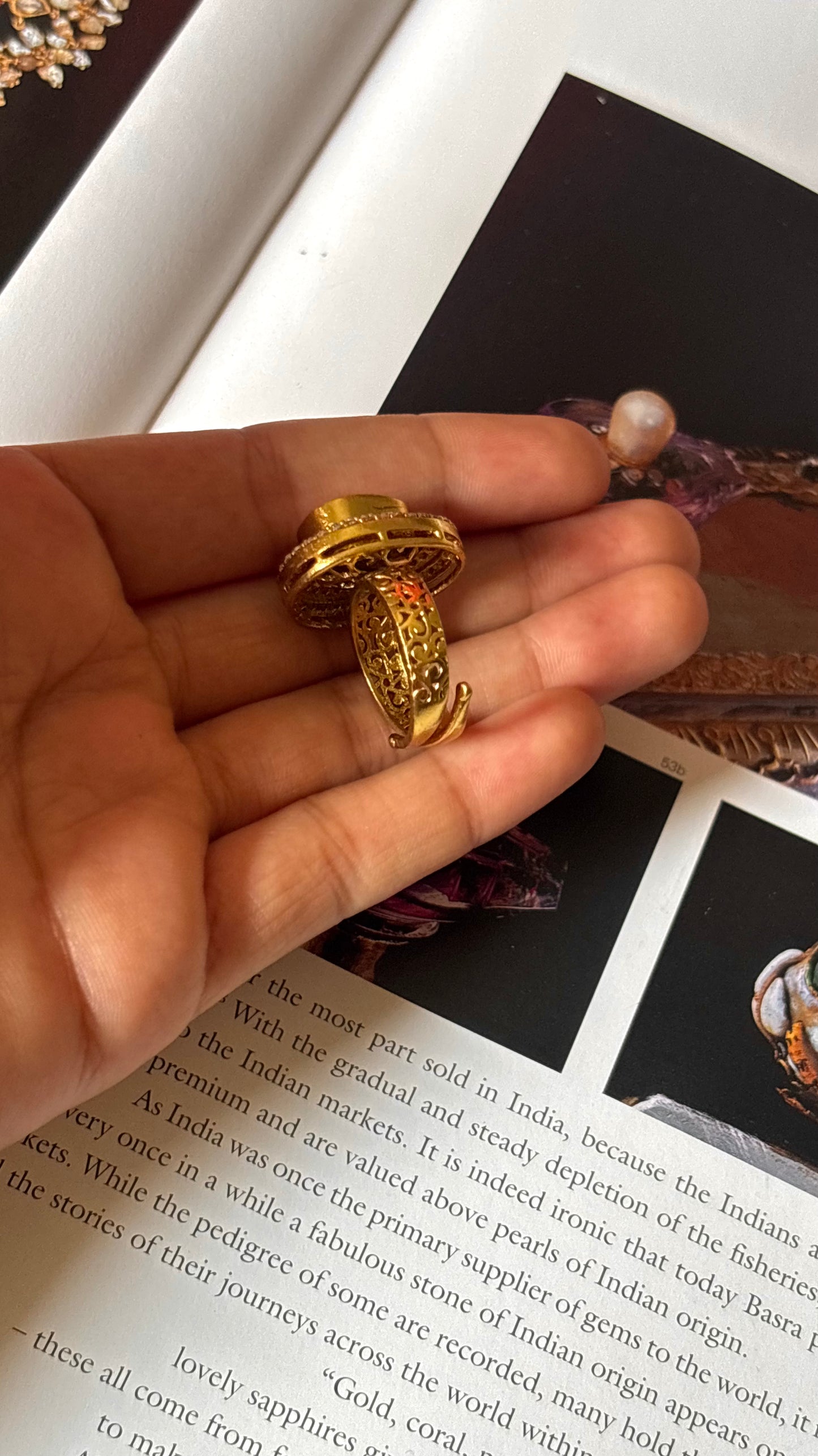Uncut polki diamond ring