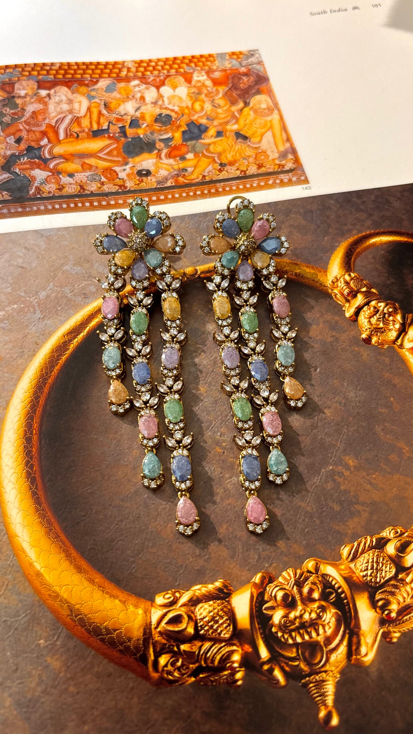 Floral Carnival long danglers (mixed color)