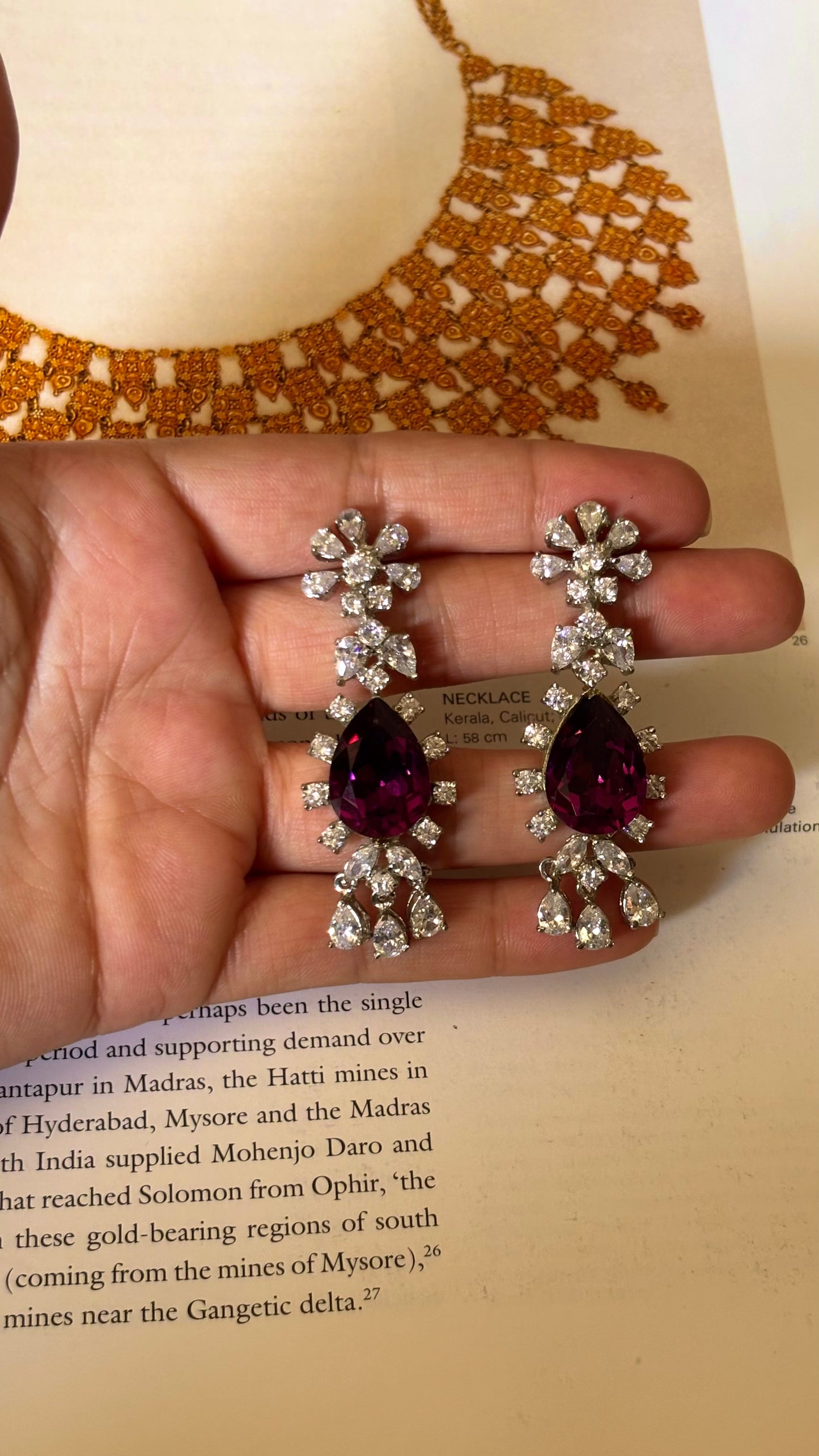 Tanzanite cz diamond danglers