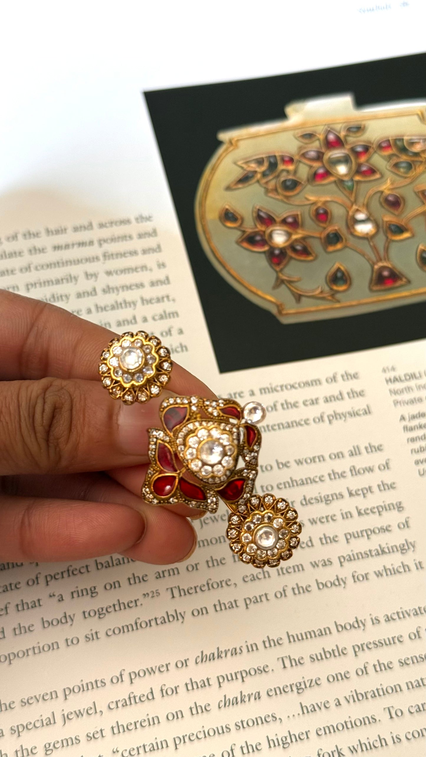 Ring double finger ruby adjustable