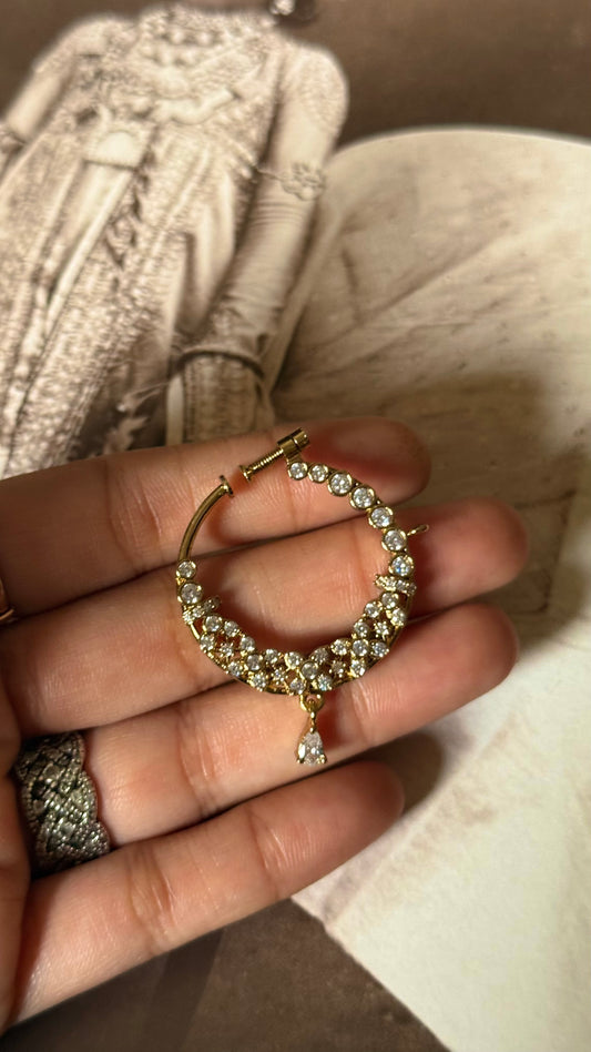 Floral diamond nath