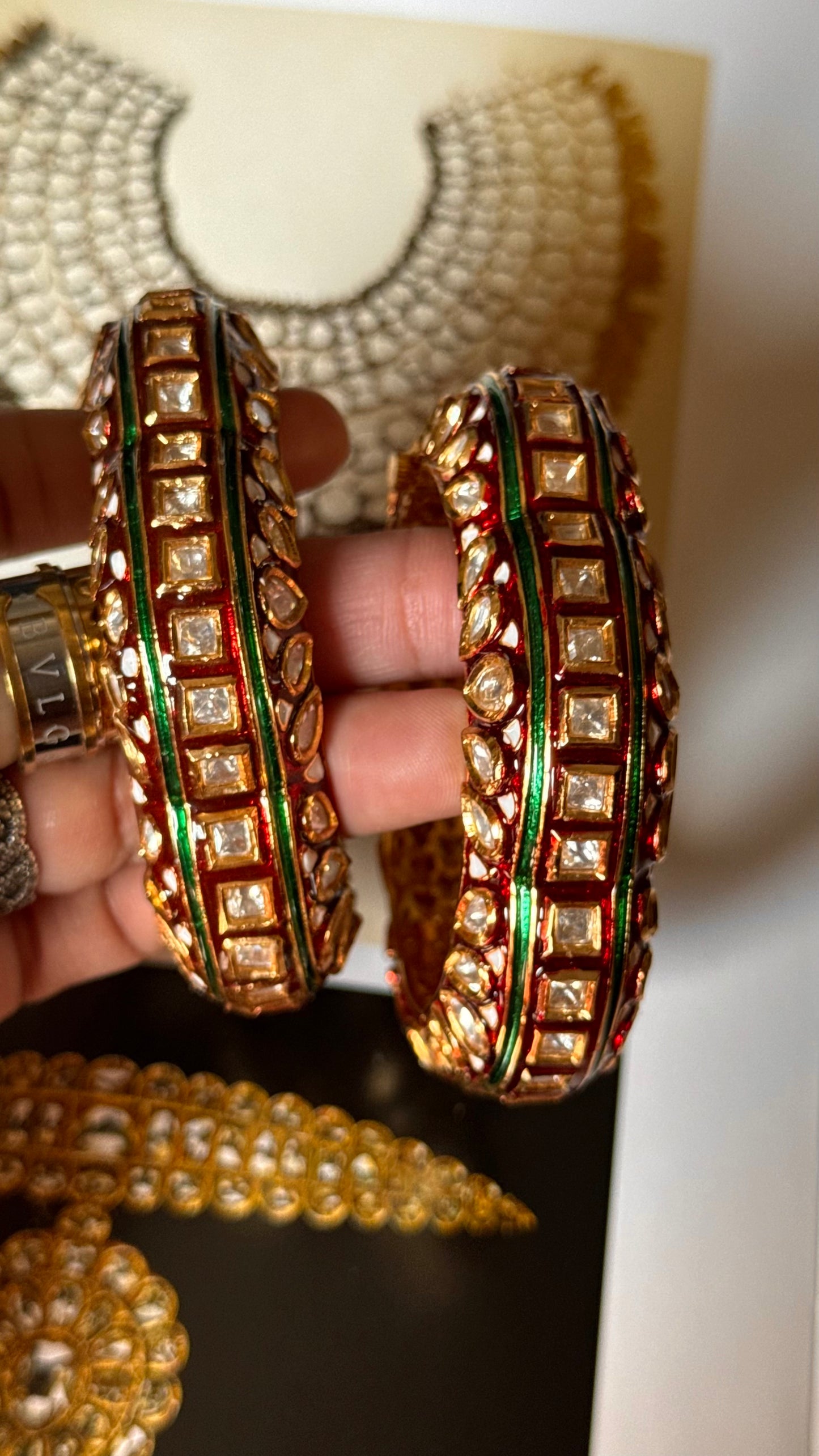 Ruby emerald bangles
