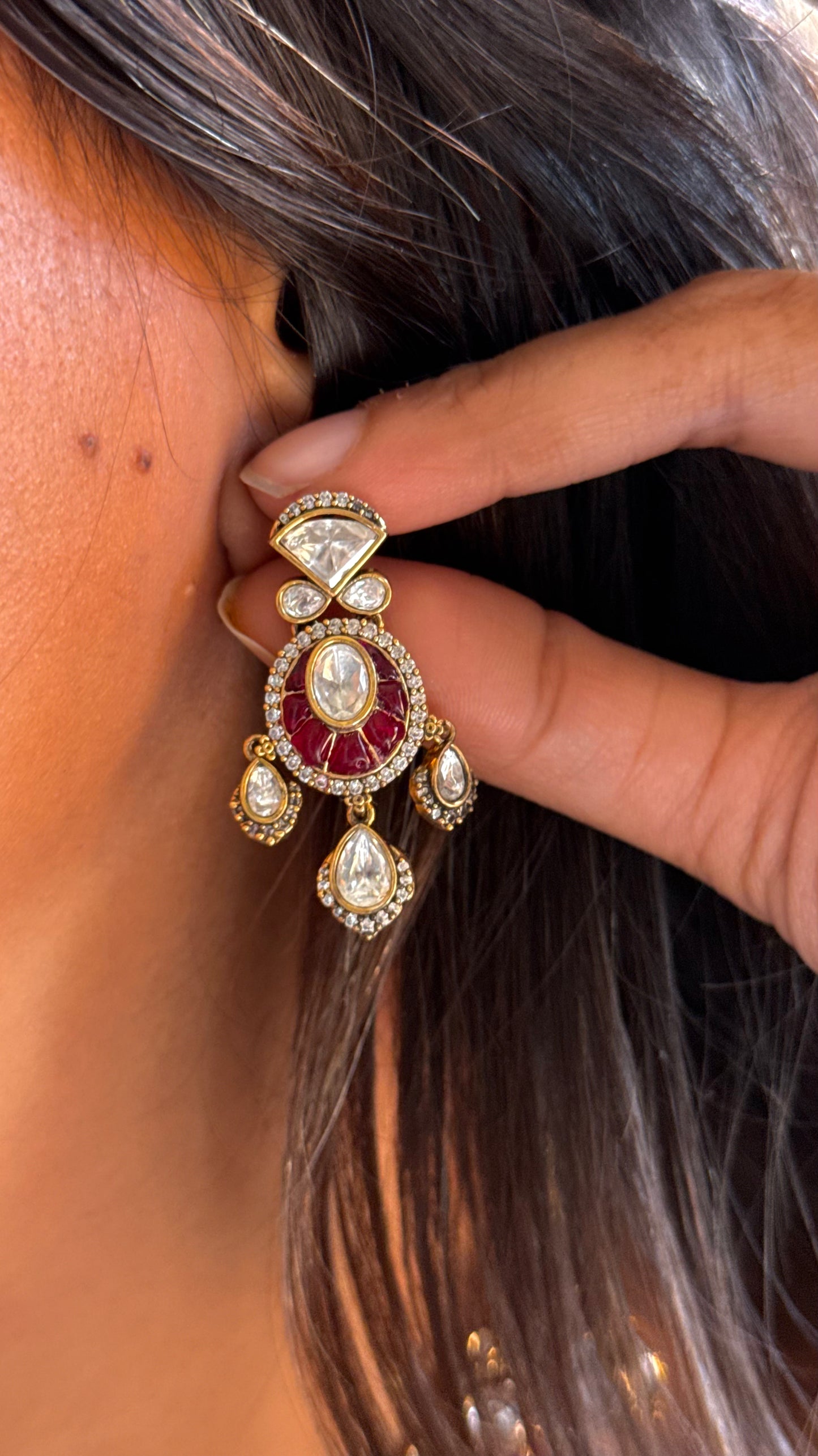 Ruby kat Dana  real moissanite Necklace