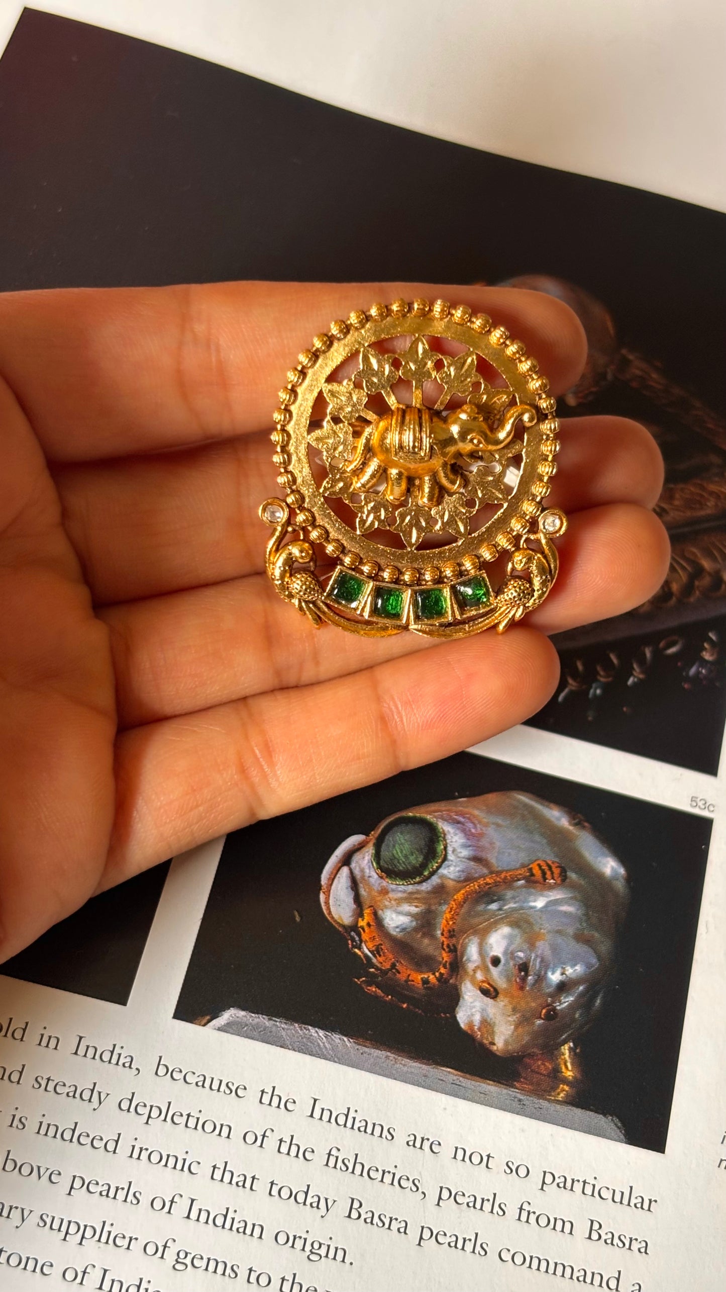 Emerald Gaj heritage gold ring
