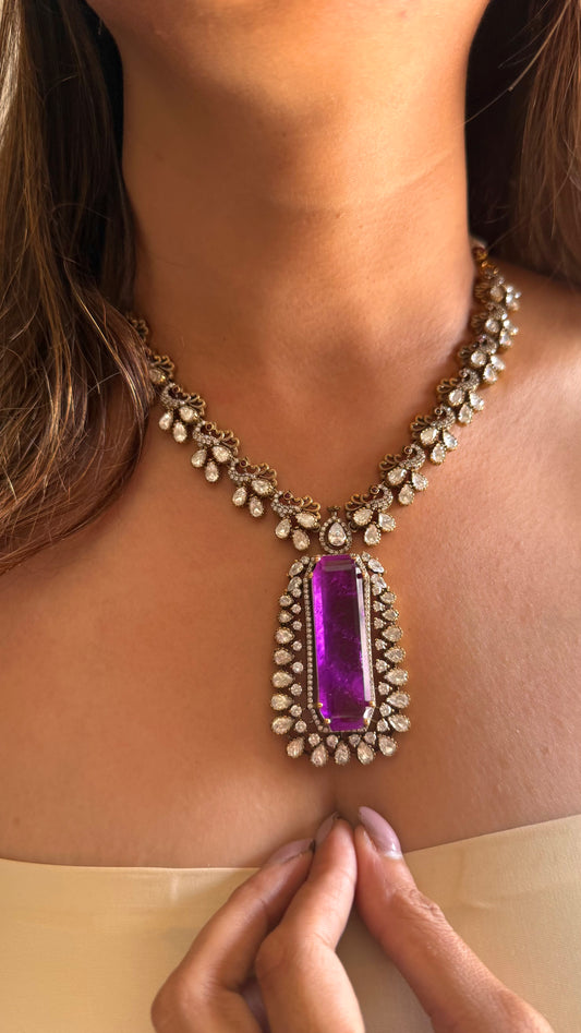 Preet Tanzanite necklace with earrings