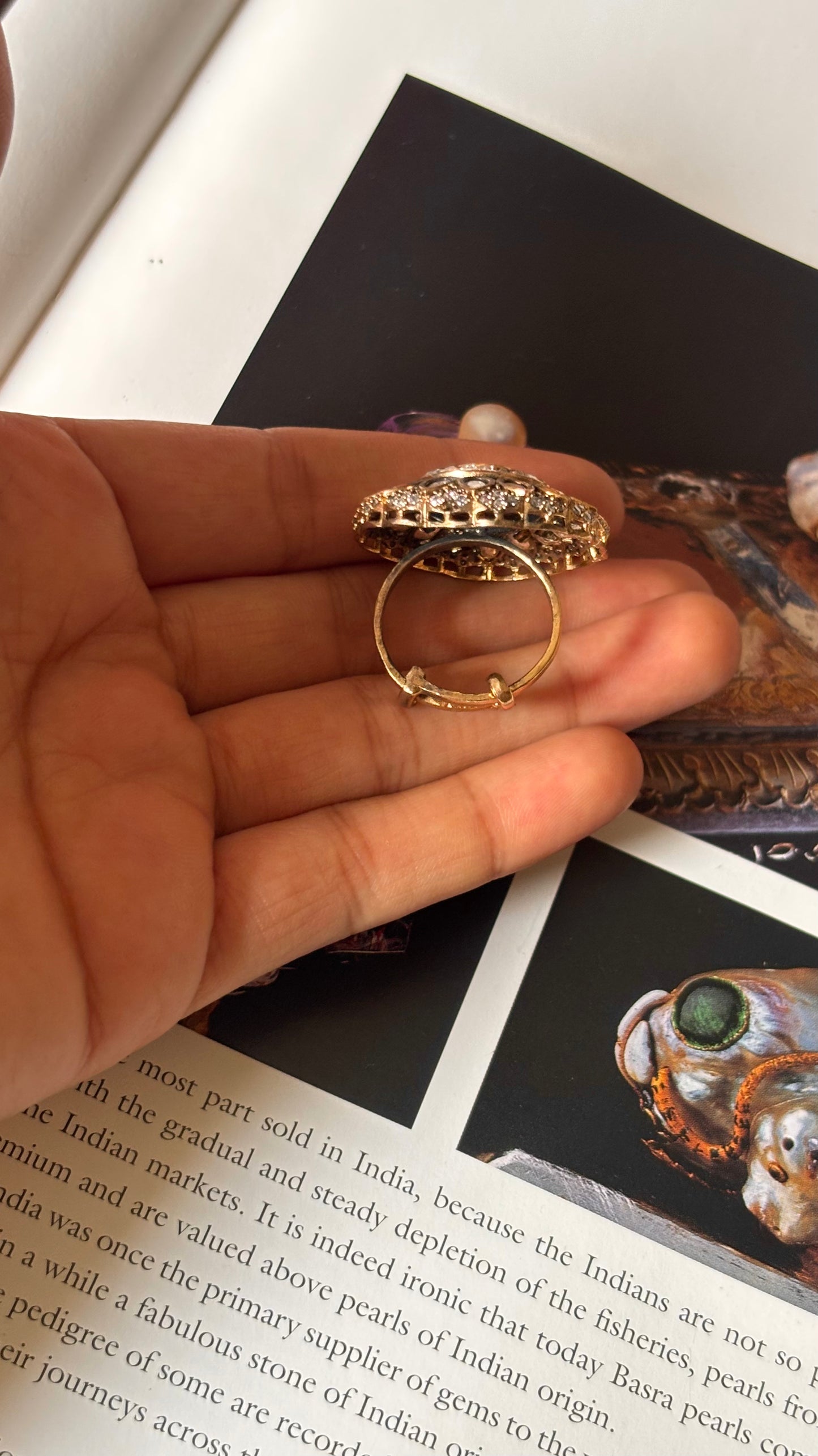White polki floral ring
