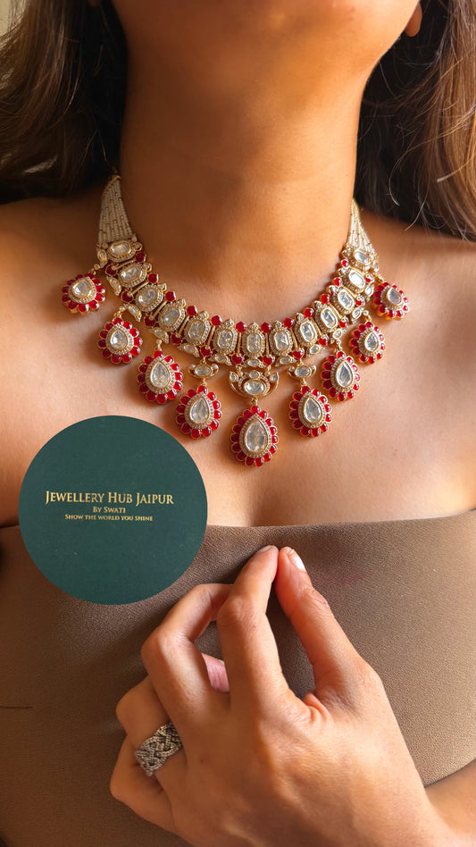Ruby moissanite heritage collar set