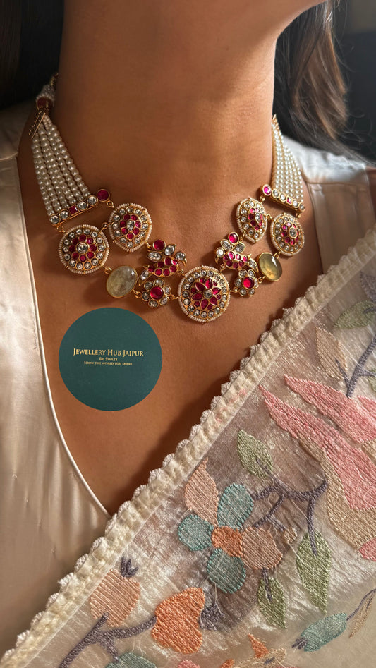 Mint Amrapali Navratna pearl set