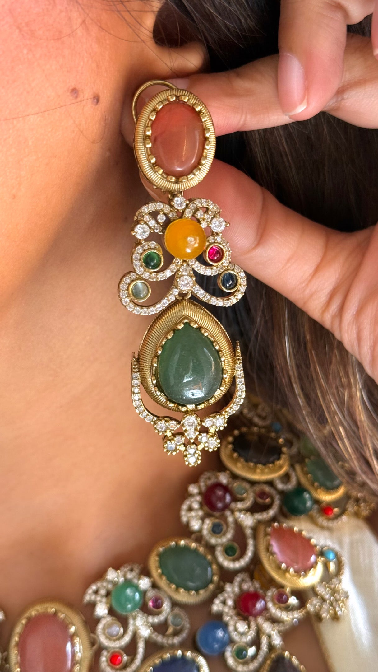 Sabyasachi inspired navratna necklace